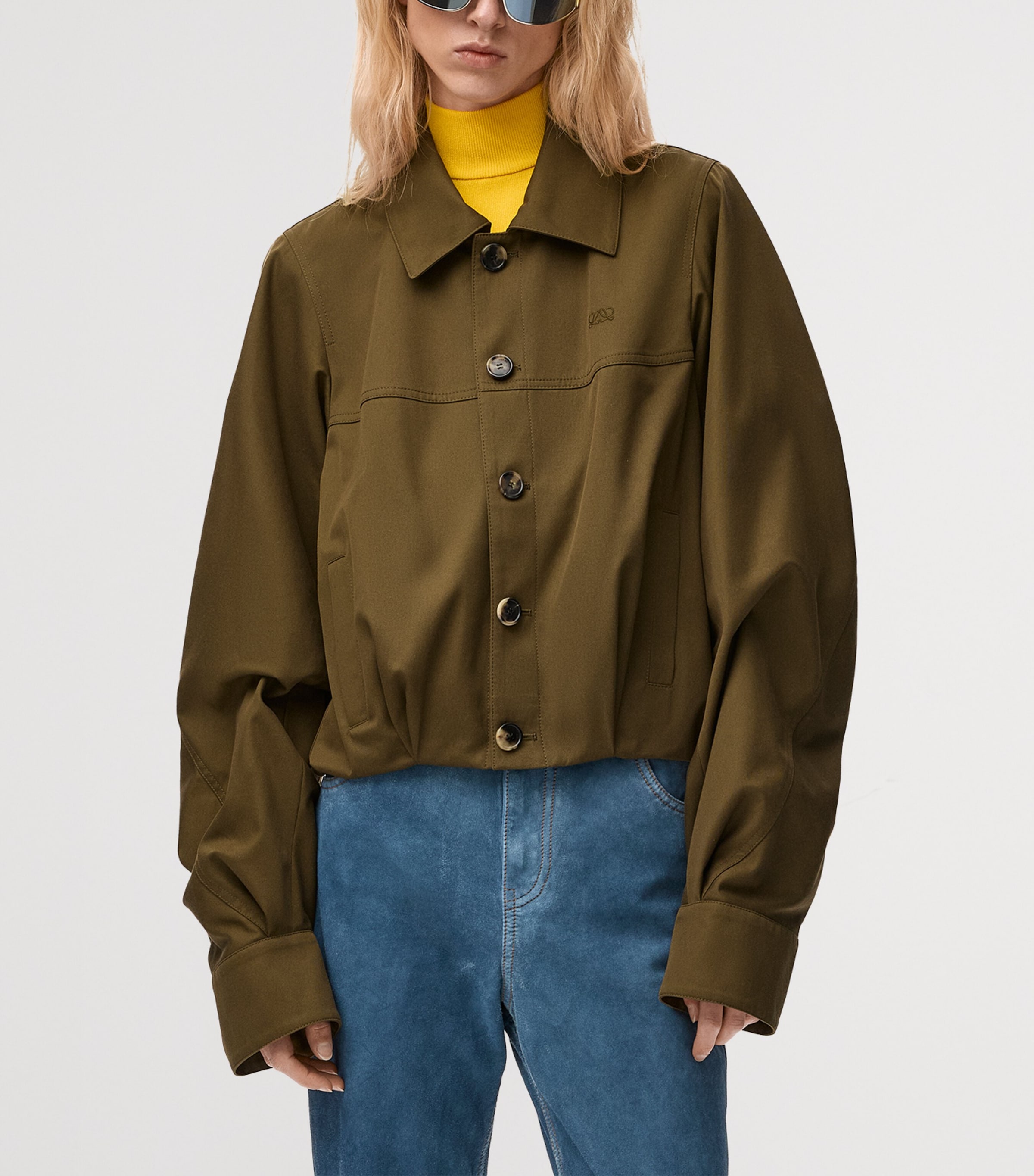 Cotton-Silk Jacket KHAKI GREEN Image 4