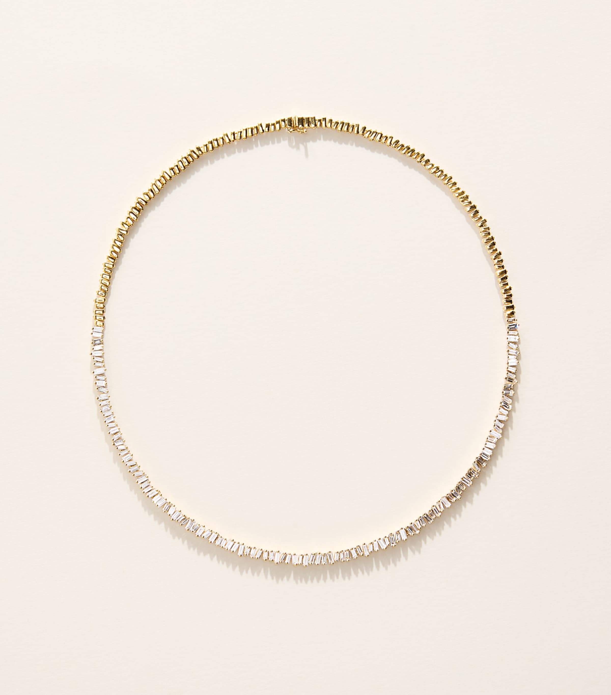 Suzanne Kalan Yellow Gold and Diamond Classic Fireworks Tennis Necklace Yg/wd Image 1