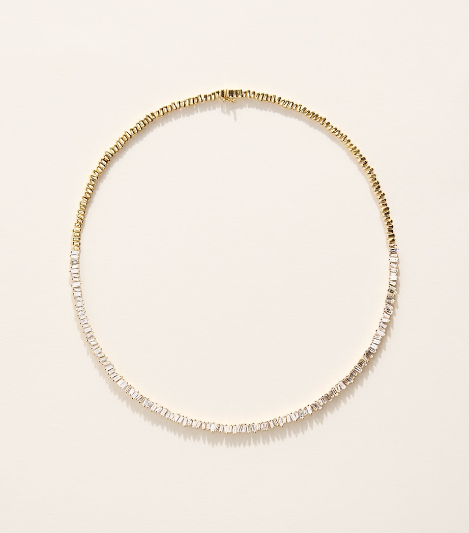 Suzanne Kalan Yellow Gold and Diamond Classic Fireworks Tennis Necklace Yg/wd Image 1