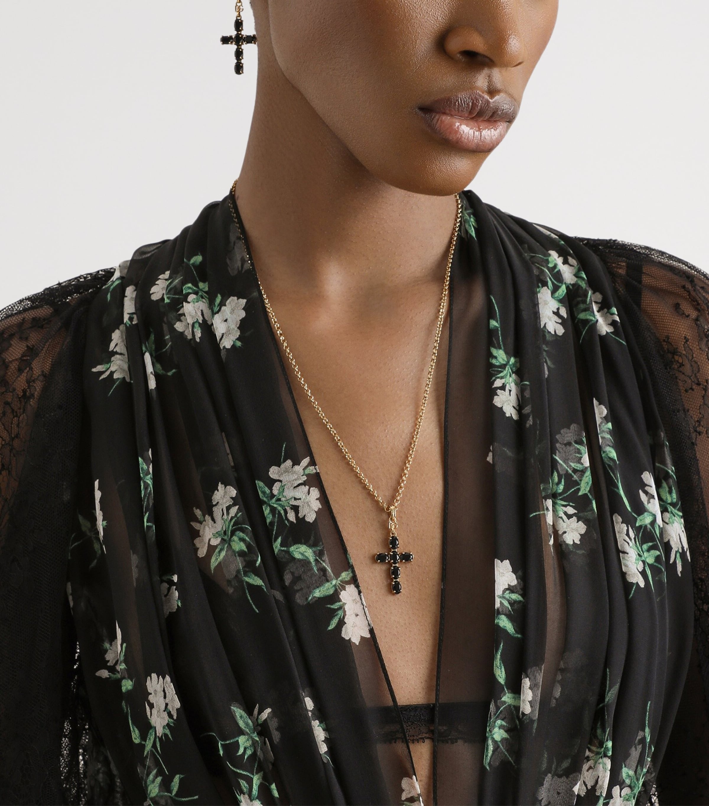 Dolce&Gabbana Womens Silk-Blend Floral Maxi Dress Viol Image 5