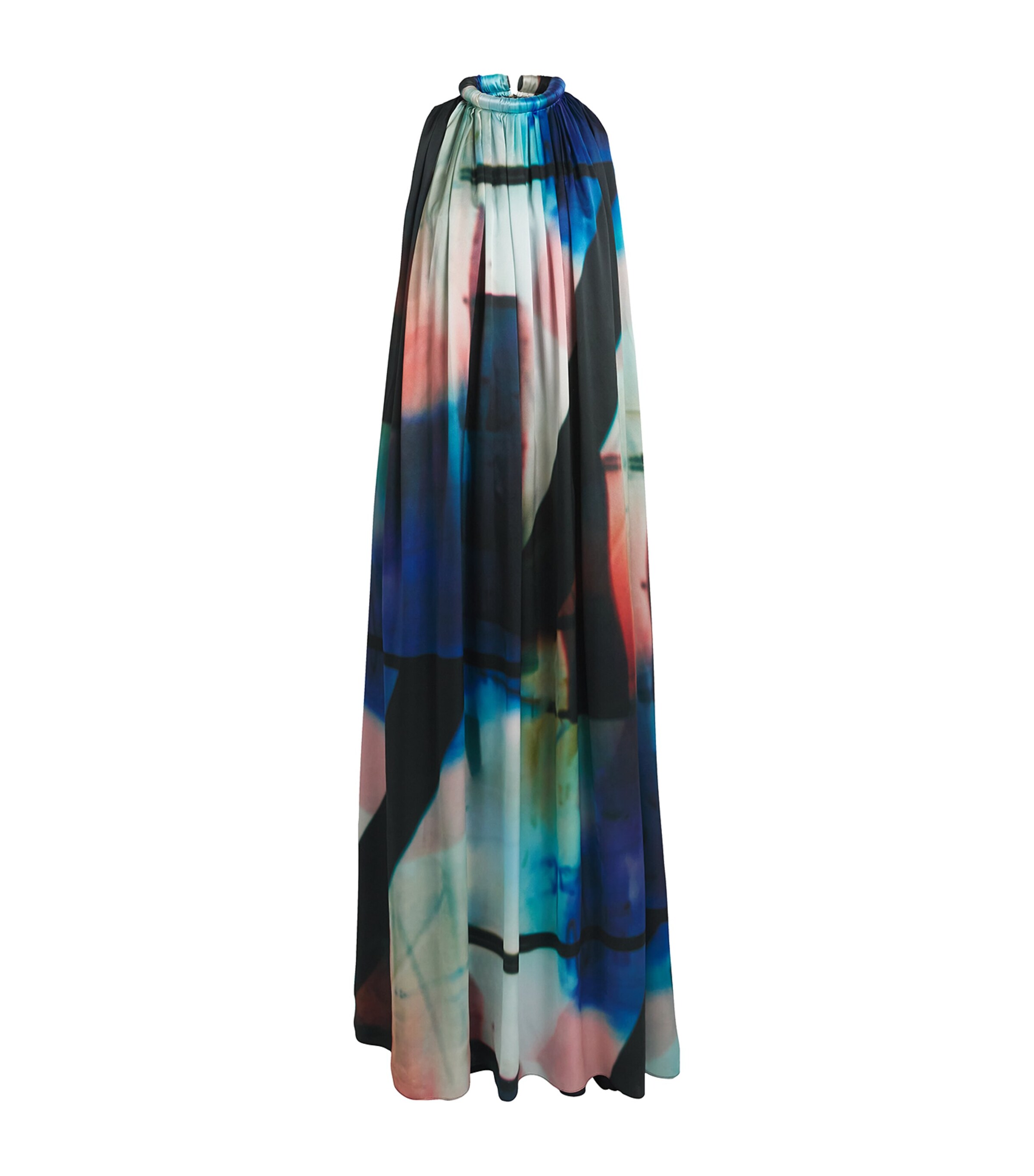 Roksanda Womens Silk Abstract Print Maxi Dress Blue Pink Photo Image 1
