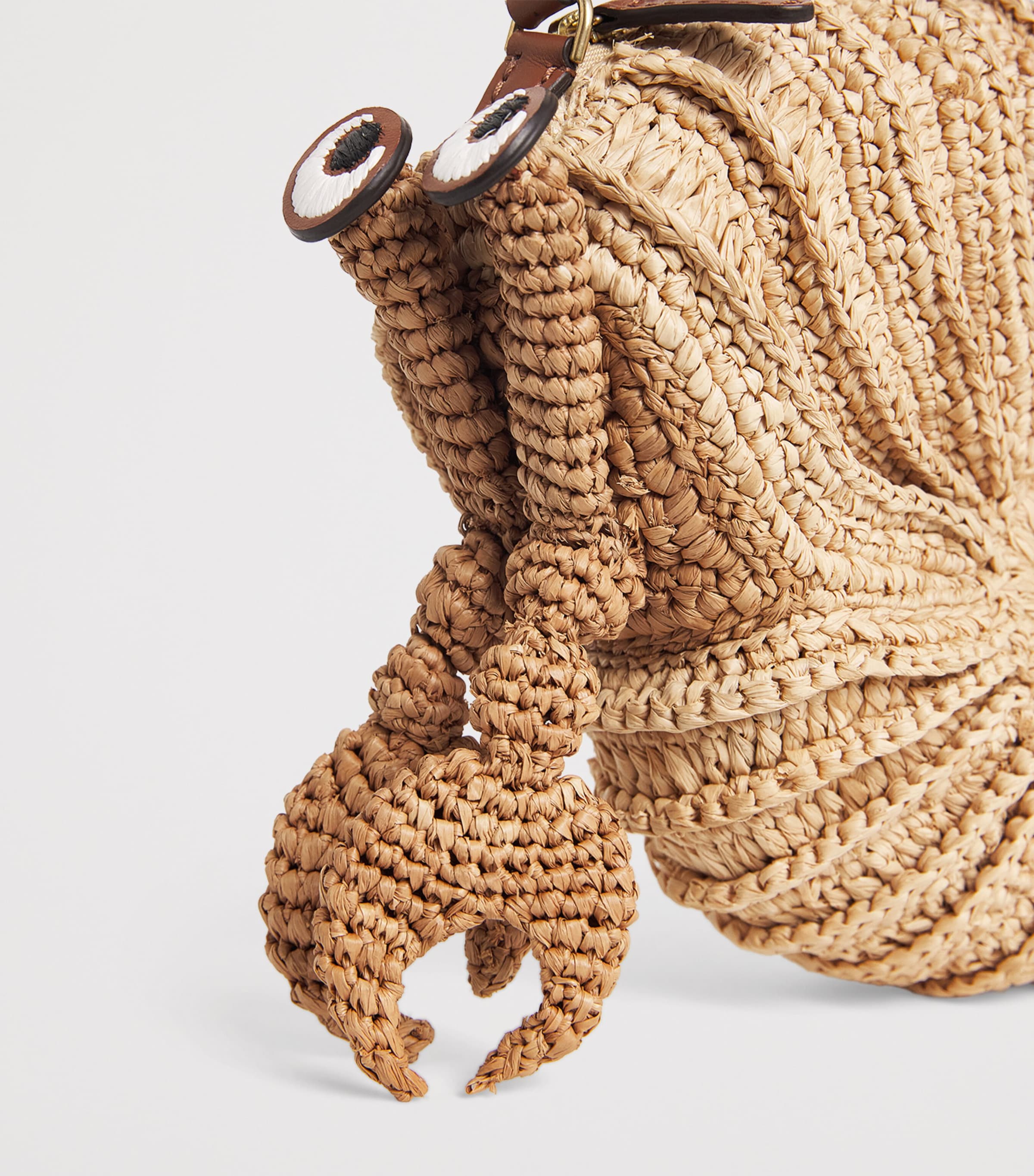 Anya Hindmarch Raffia Hermit Crab Cross-Body Bag Natural Raffia Image 7
