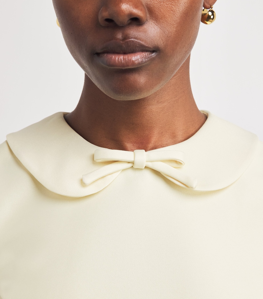 Self-Portrait Womens Taffeta Collared Midi Dress Yellow Image 3