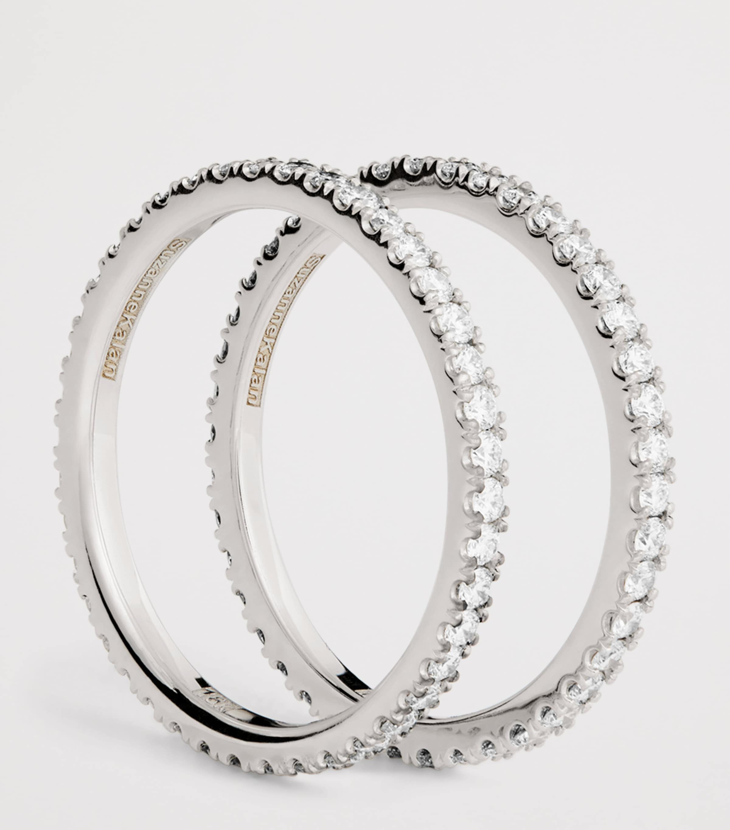 White Gold and Diamond Tech Ring Jackets (Size 7.5) 18K WG/WD Image 4