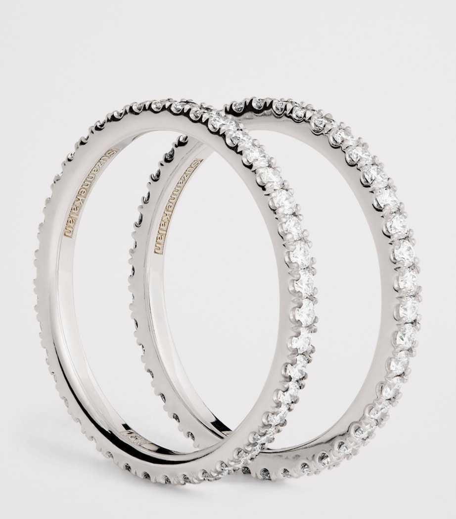 White Gold and Diamond Tech Ring Jackets (Size 7.5) 18K WG/WD Image 4