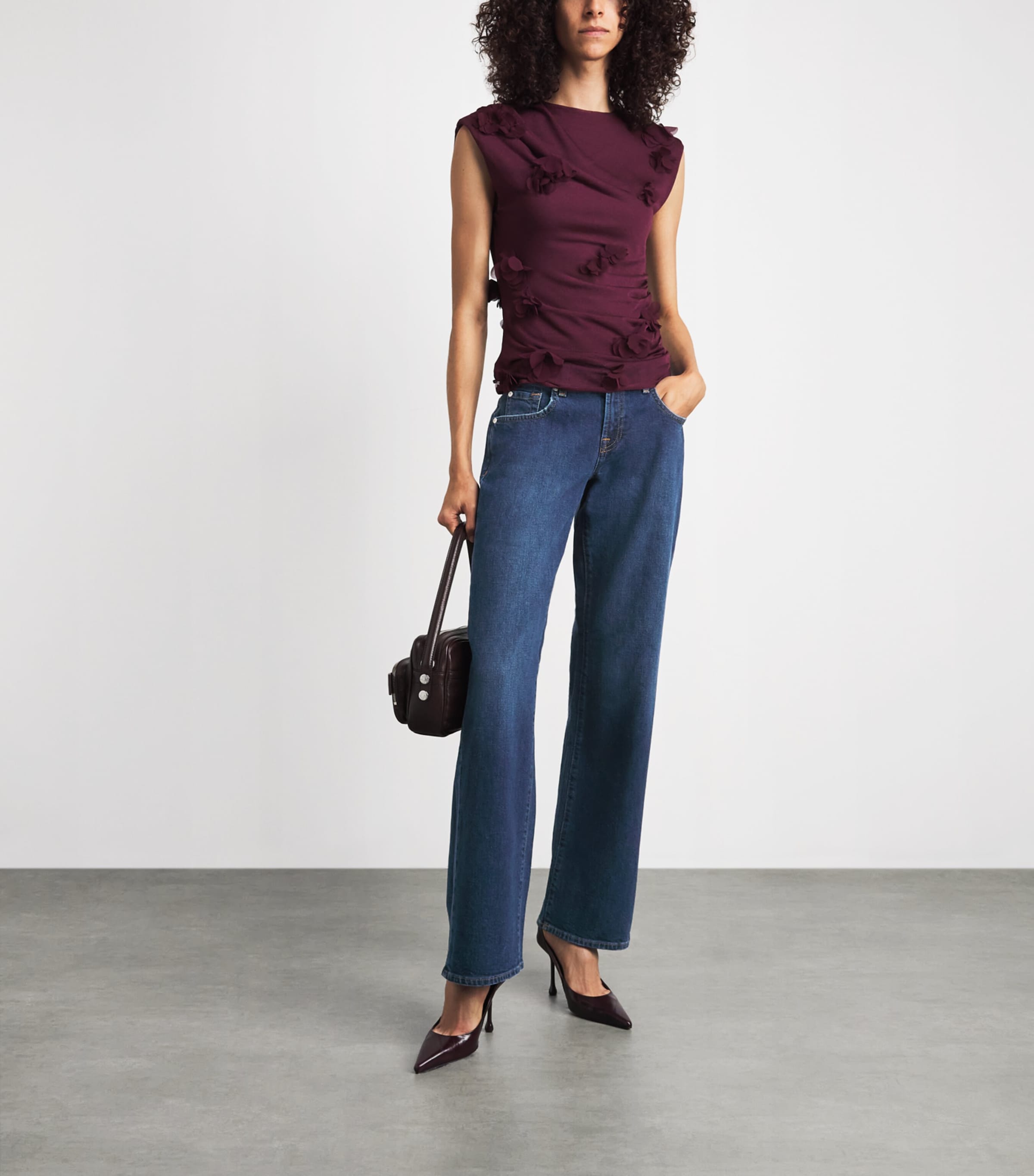 7 For All Mankind Womens Low-Rise Straight Jeans Indiglow Image 2