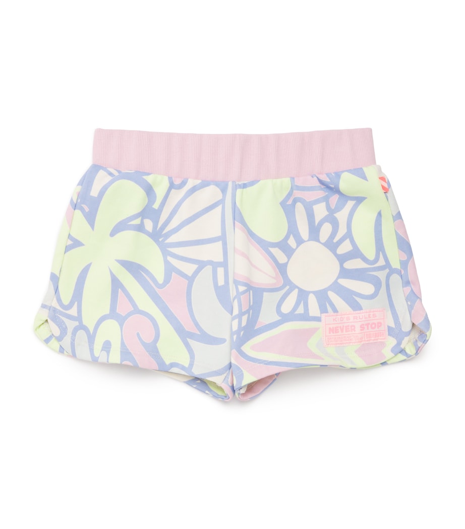 Cotton-Blend Floral Print Shorts (3-12 Years) 552GREEN LEMON Image 1