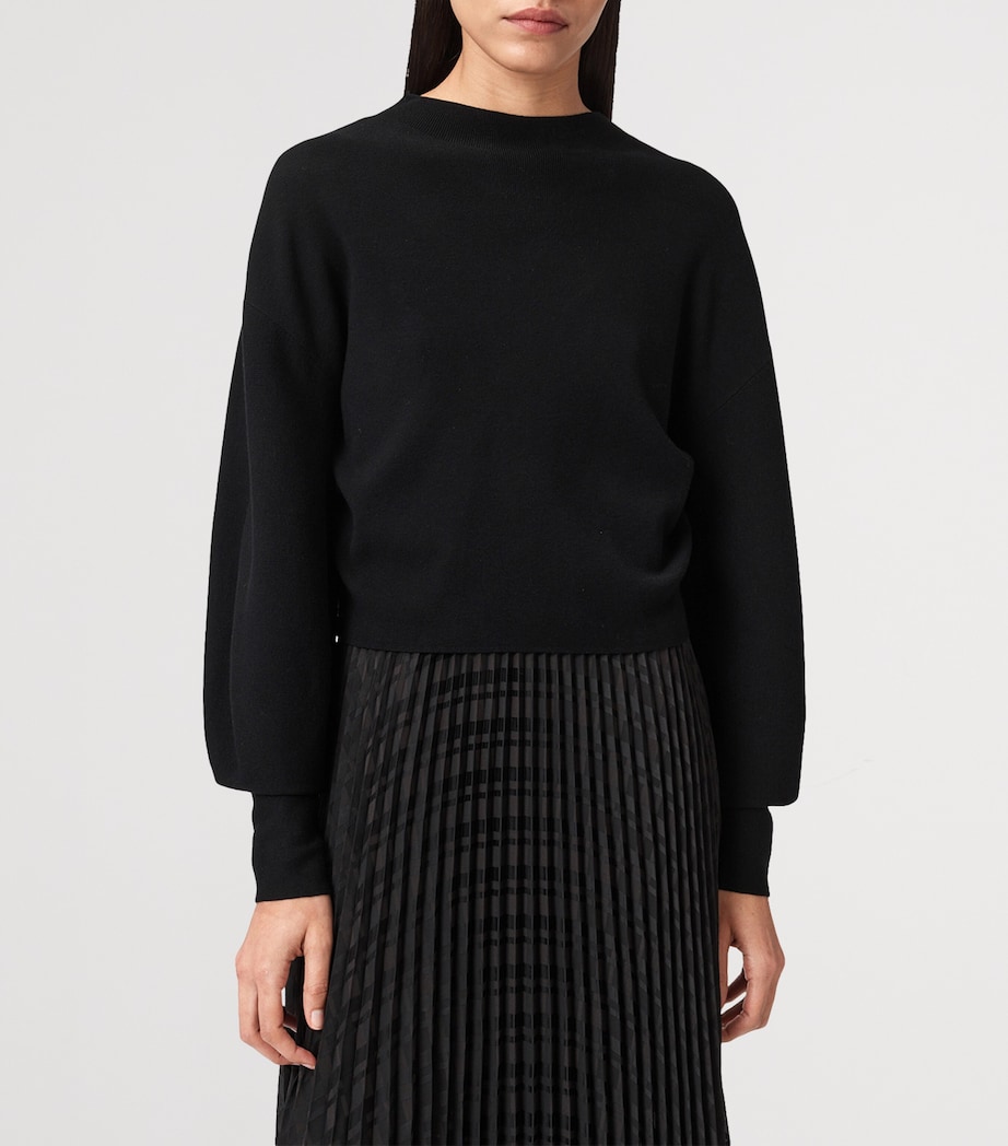 Pleated Sinead Sweater Dress BLACK Image 7