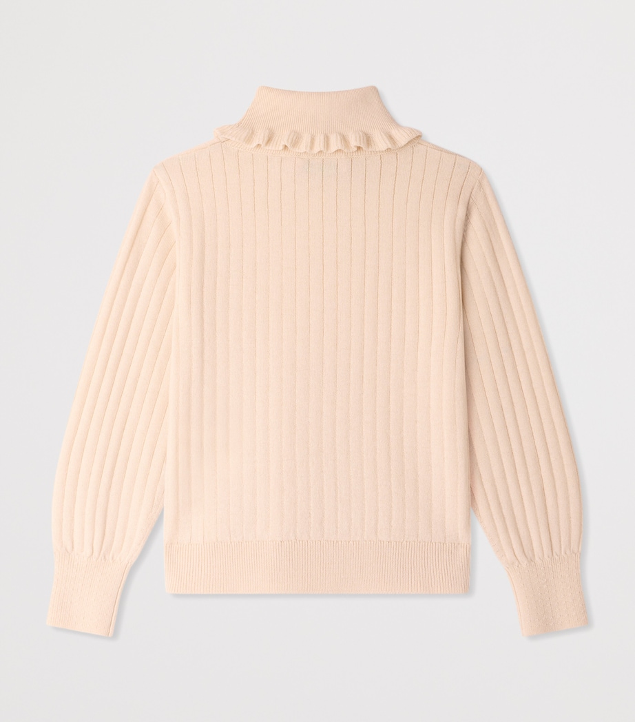 Bonpoint Wool-Cotton Rollneck Jumper (4-8 Years) Ecru Image 2