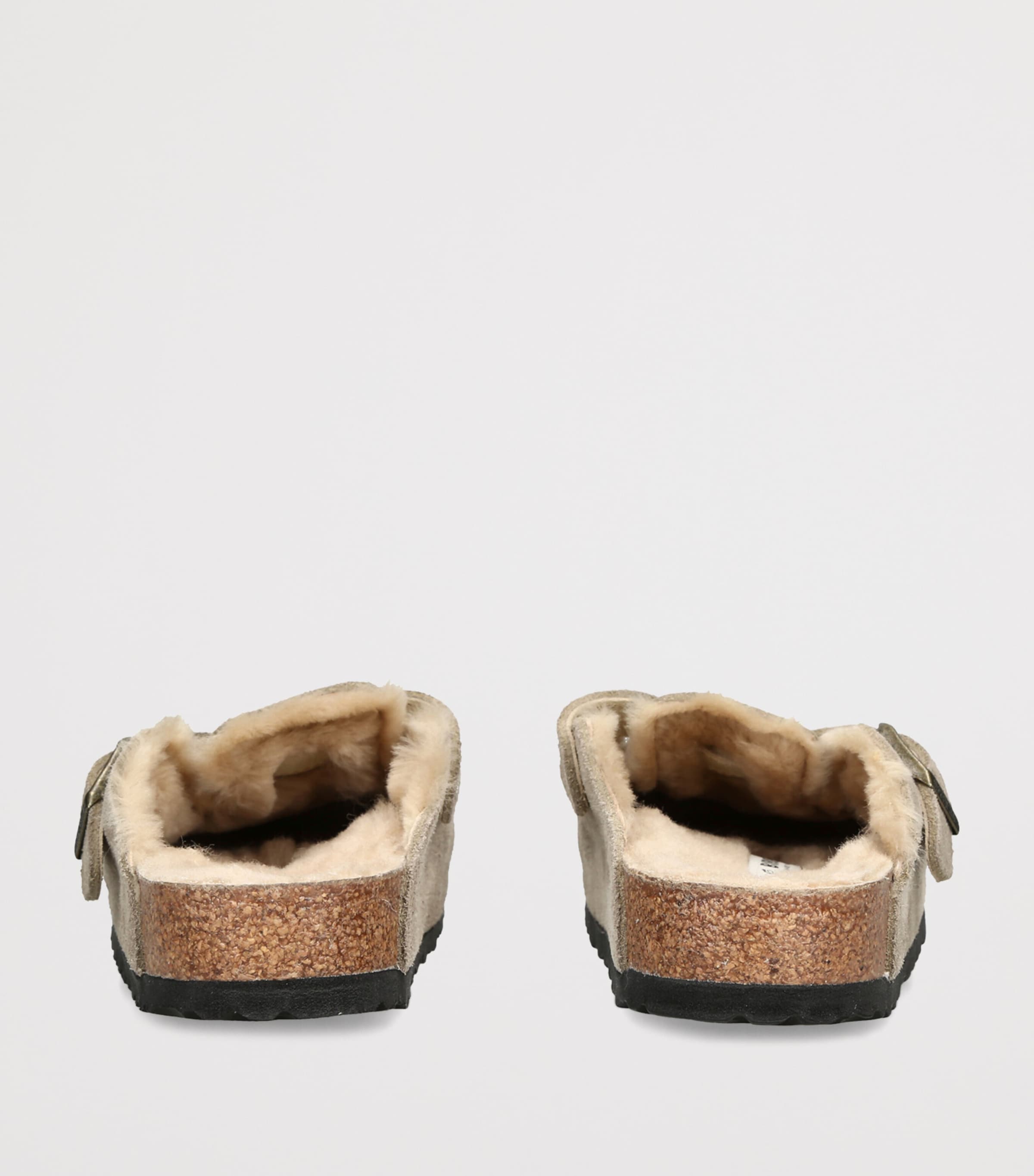 Birkenstock Shearling Boston Clogs Taupe Image 4