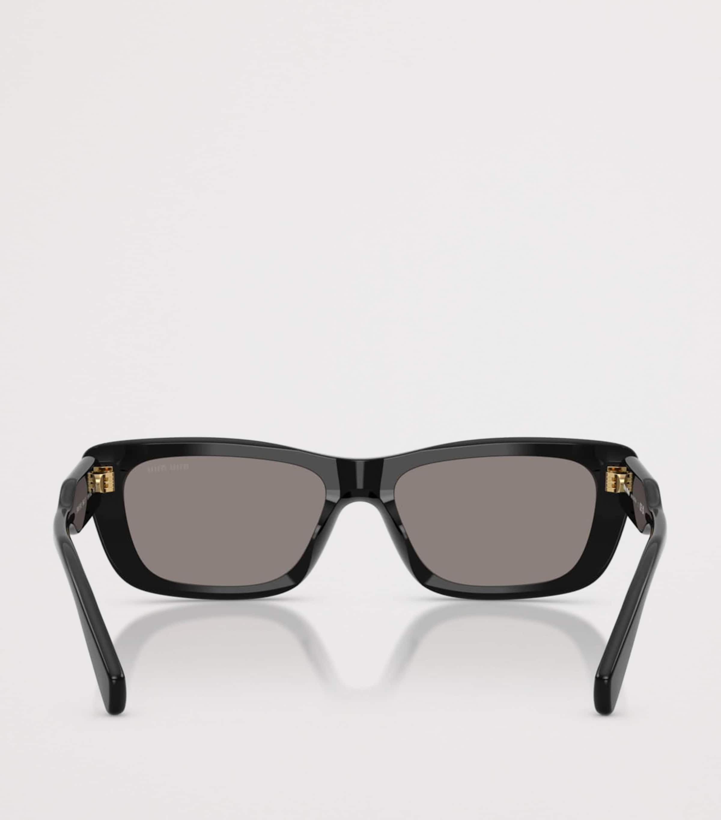 Miu Miu Acetate Rectangle Sunglasses Black Image 4