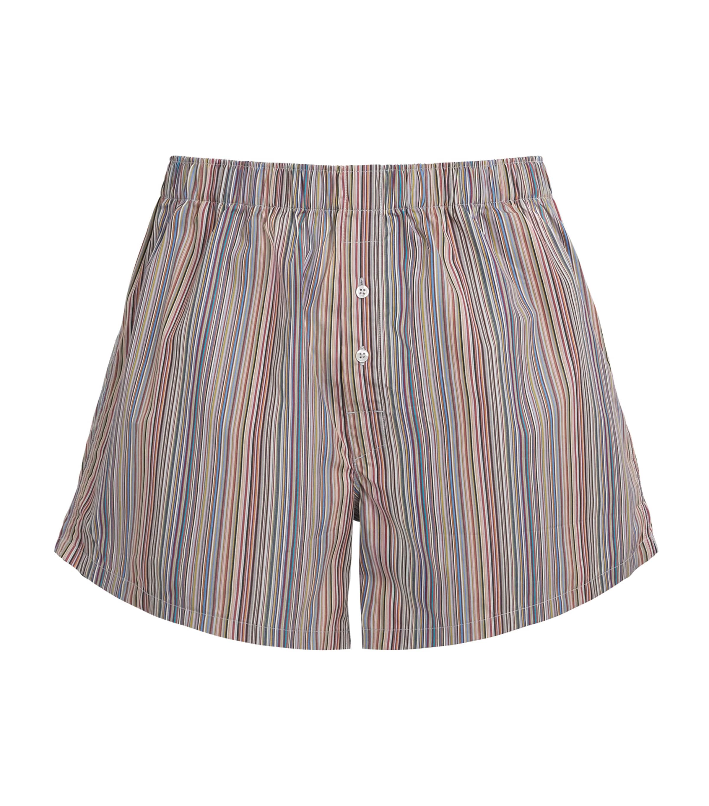 Paul Smith Mens Cotton Signature Stripe Boxer Shorts Coloured Image 1