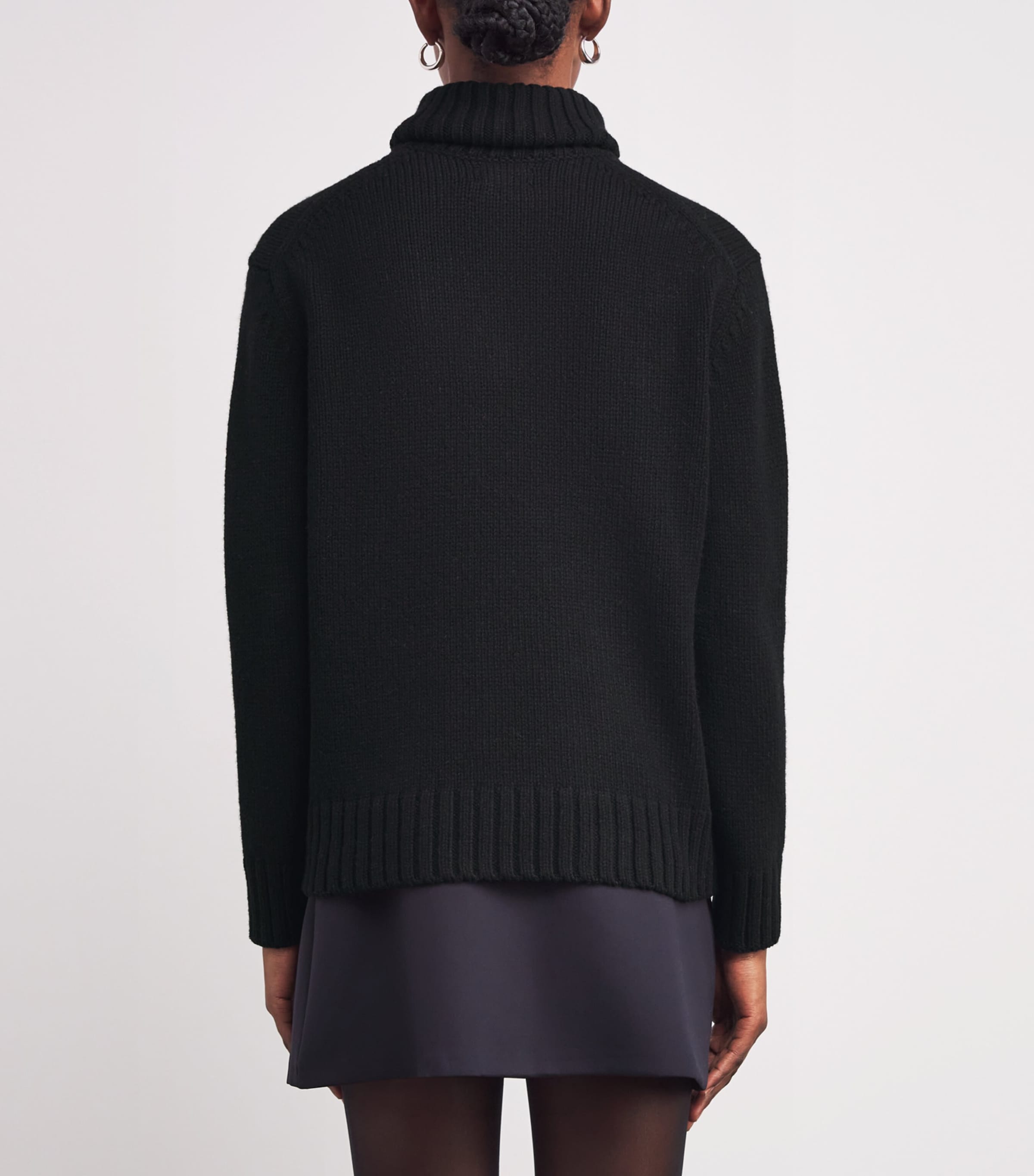 Polo Ralph Lauren Womens Wool Big Pony Rollneck Sweater Plo Blk/athntc Crm Image 4