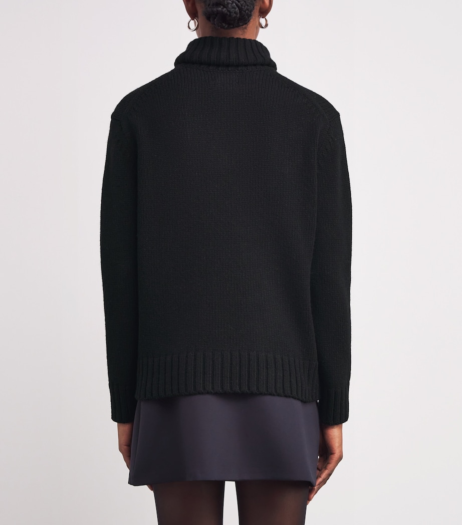 Wool Big Pony Rollneck Sweater PLO BLK/ATHNTC CRM Image 4