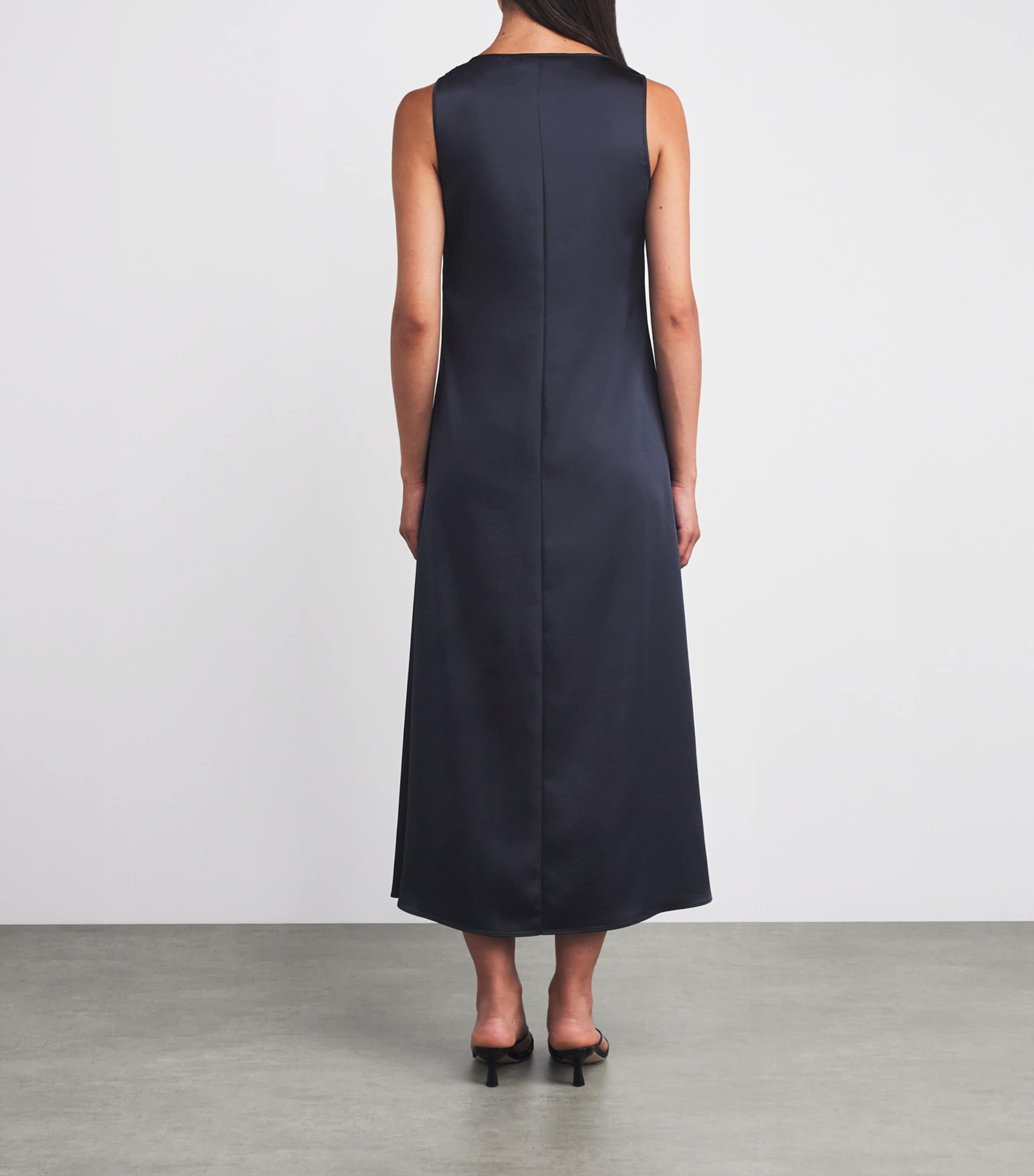 Satin Maxi Dress NAVY Image 3