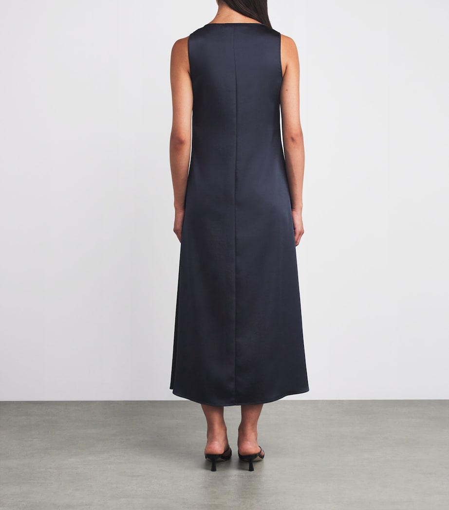 Satin Maxi Dress NAVY Image 3
