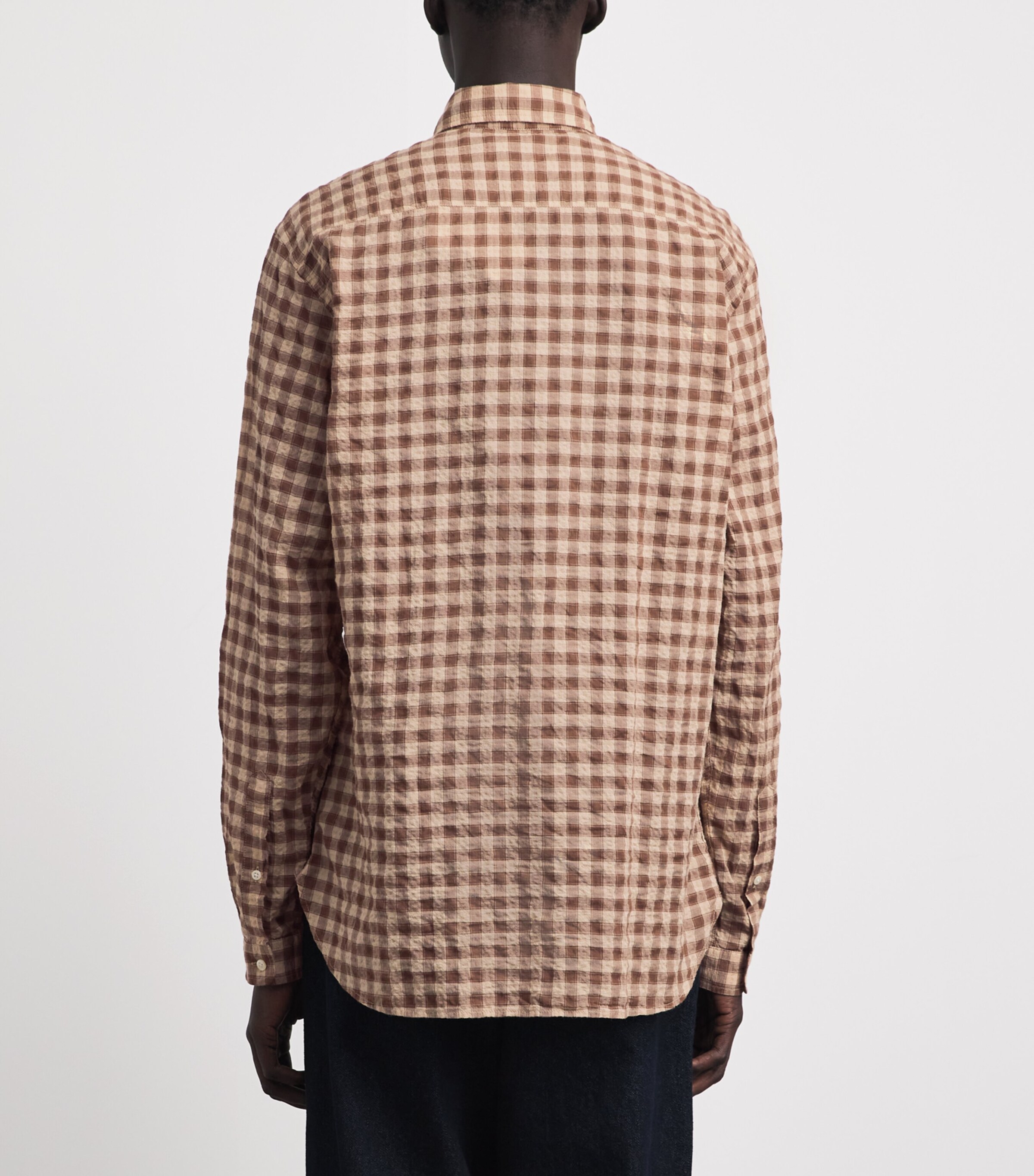 Oliver Spencer Mens Check Brook Shirt Brown Image 5