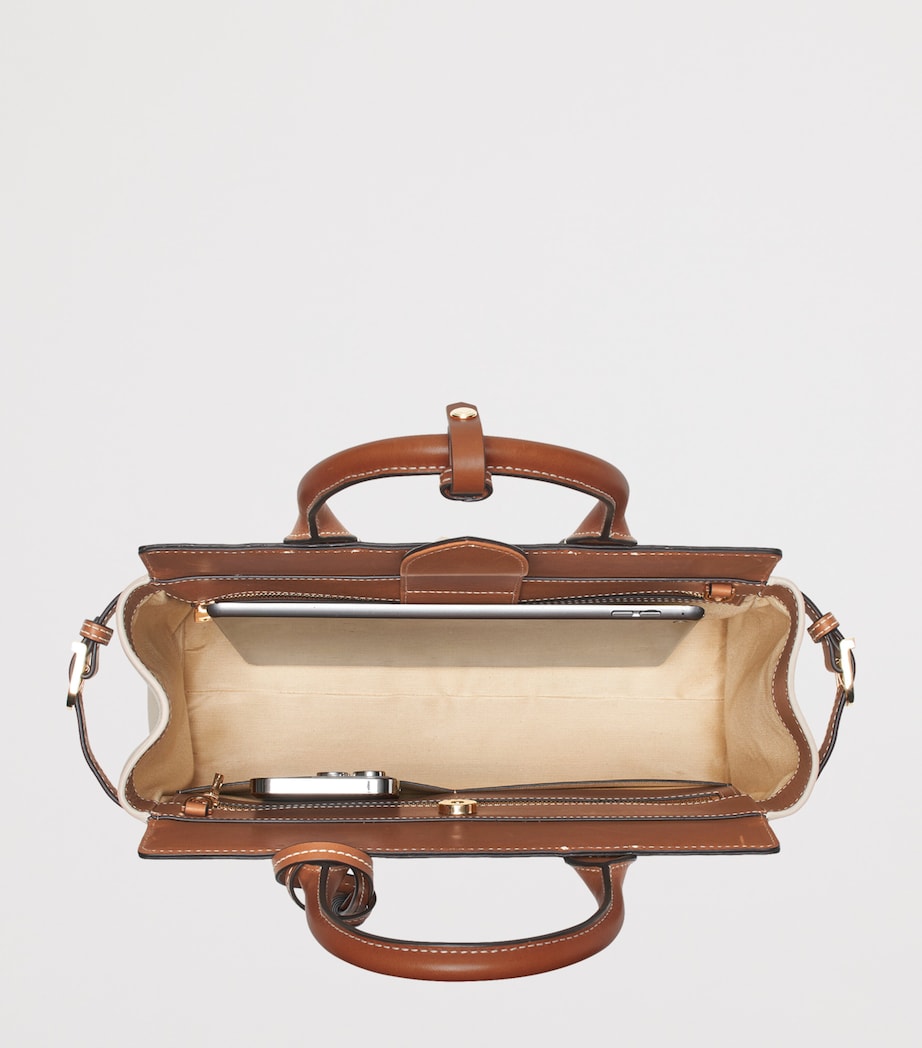 Aspinal Of London Leather Savannah Top-Handle Bag Neutral Image 7