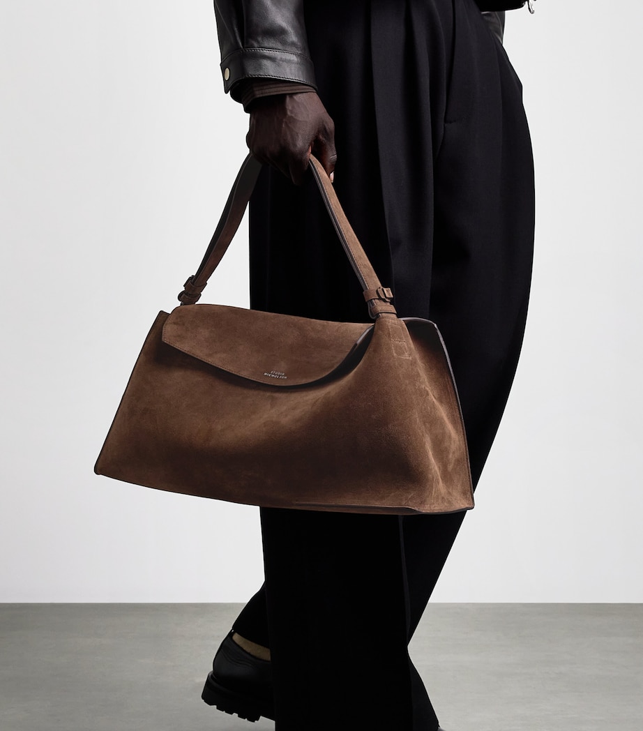 Studio Nicholson Suede Shiboru Shoulder Bag Cocoa Image 4