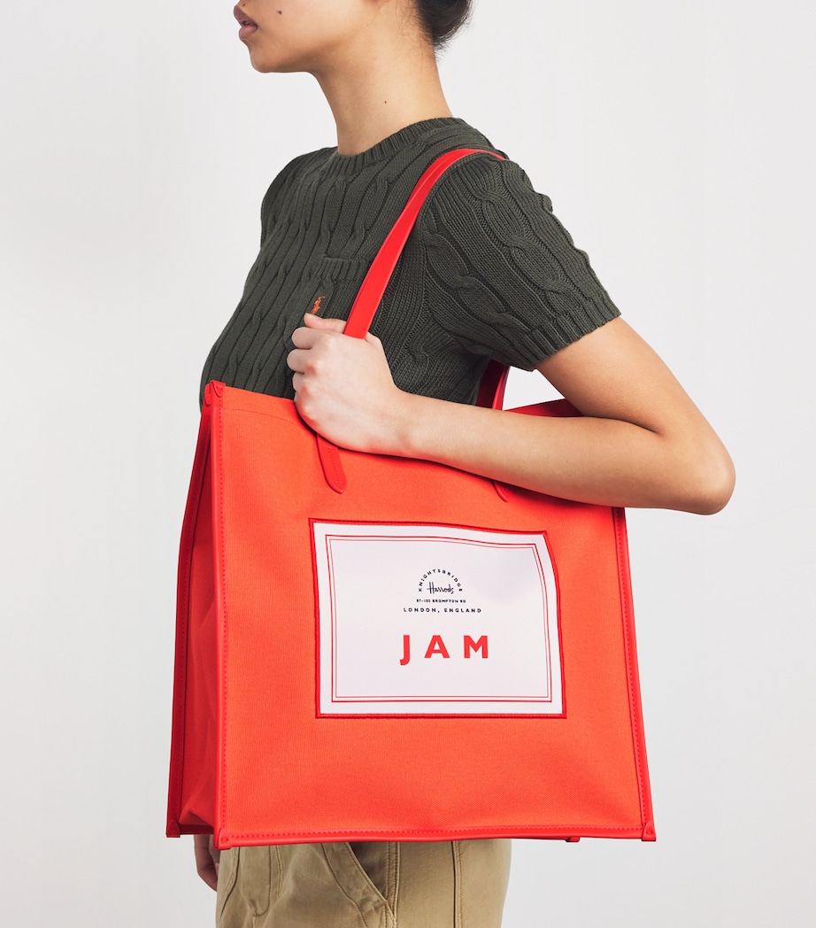 Cotton Jam Condiments Shopper Bag RED Image 5