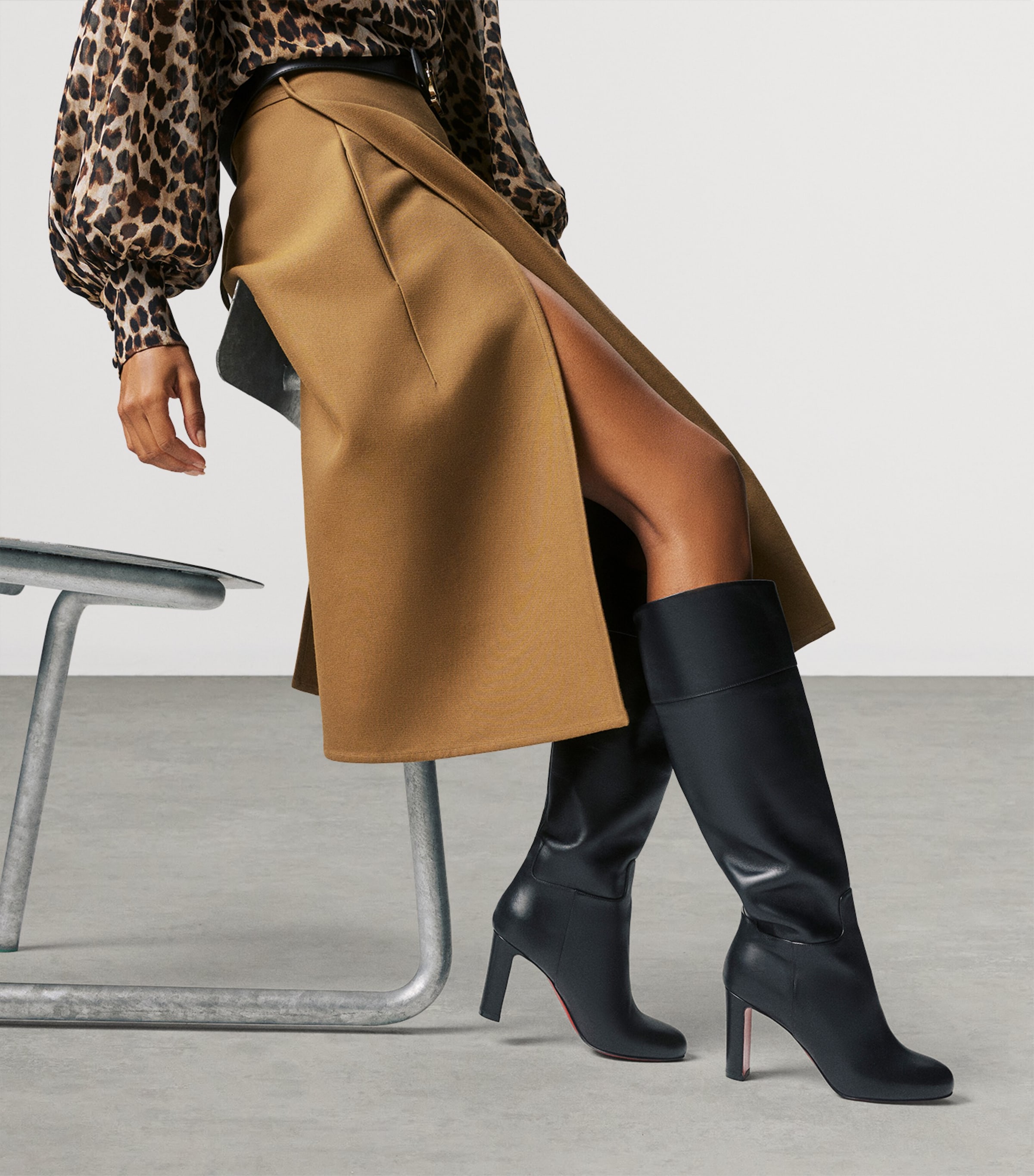 Loo Botta Leather Knee-High Boots 85 BK01 Image 2