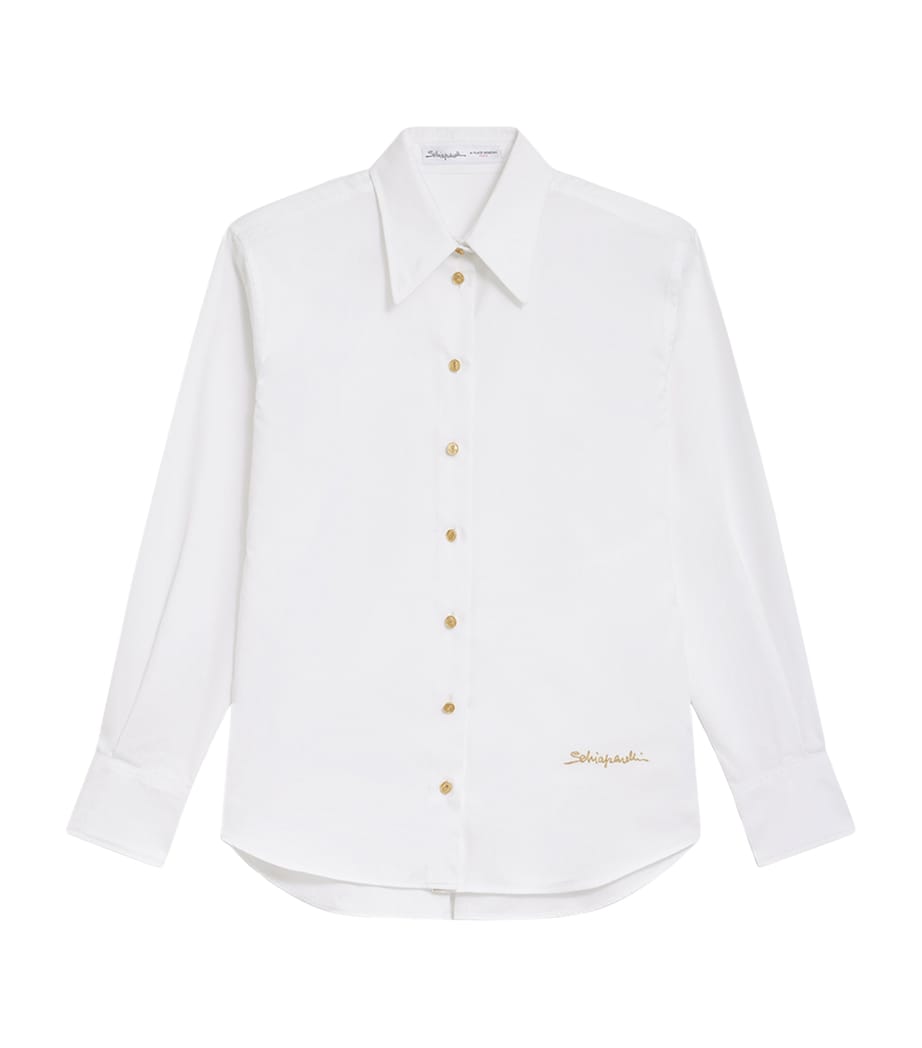 Schiaparelli Womens Cotton Measuring Tape Shirt White Image 1