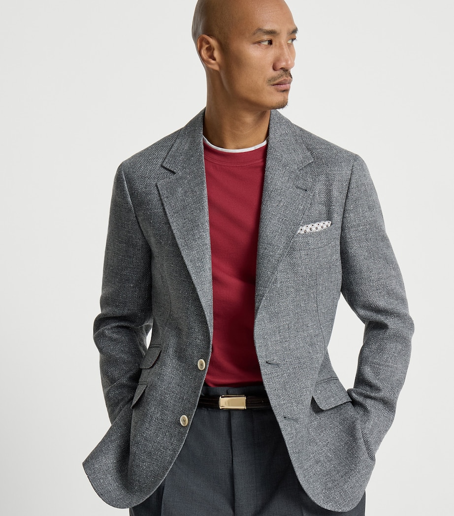 Brunello Cucinelli Mens Silk-Linen-Wool Blazer Image 2