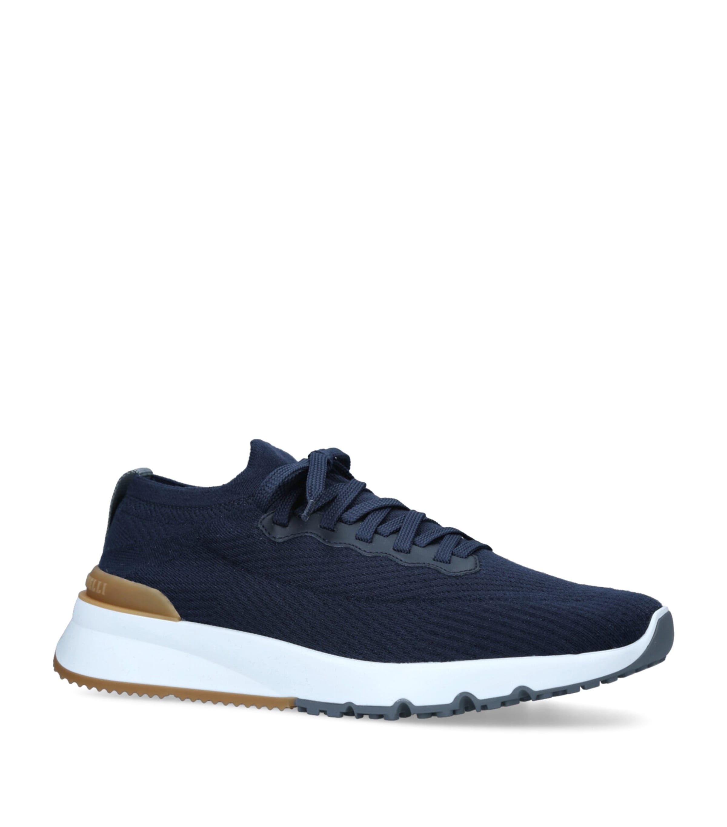 Brunello Cucinelli Knitted Low-Top Sneakers Navy Image 1