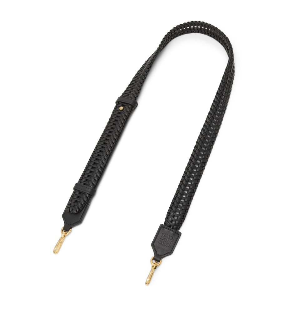 Leather Woven Bag Strap BLACK Image 1