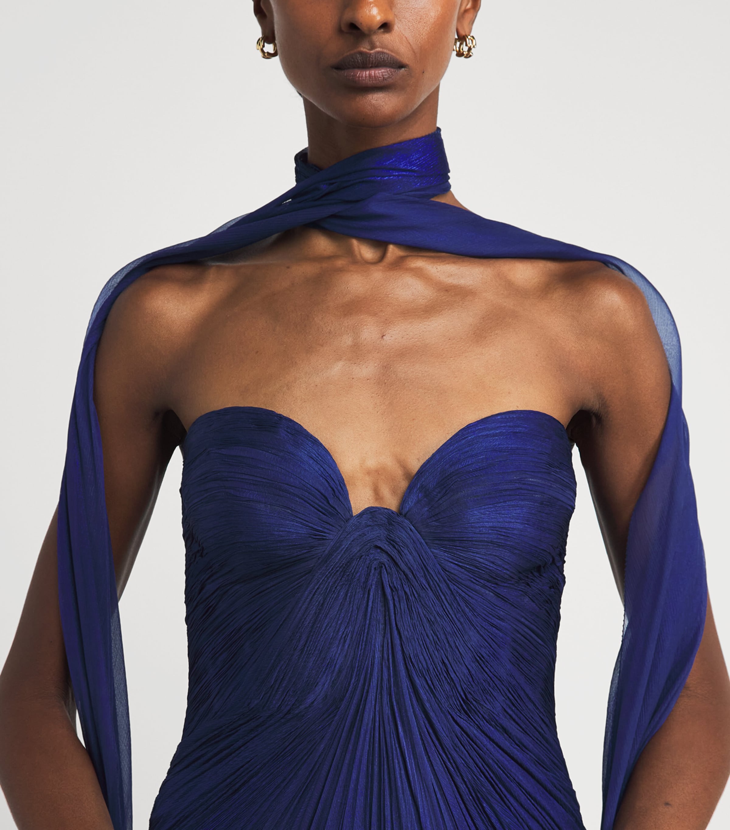 Maria Lucia Hohan Womens Silk Salima Bustier Gown Galaxy Image 3