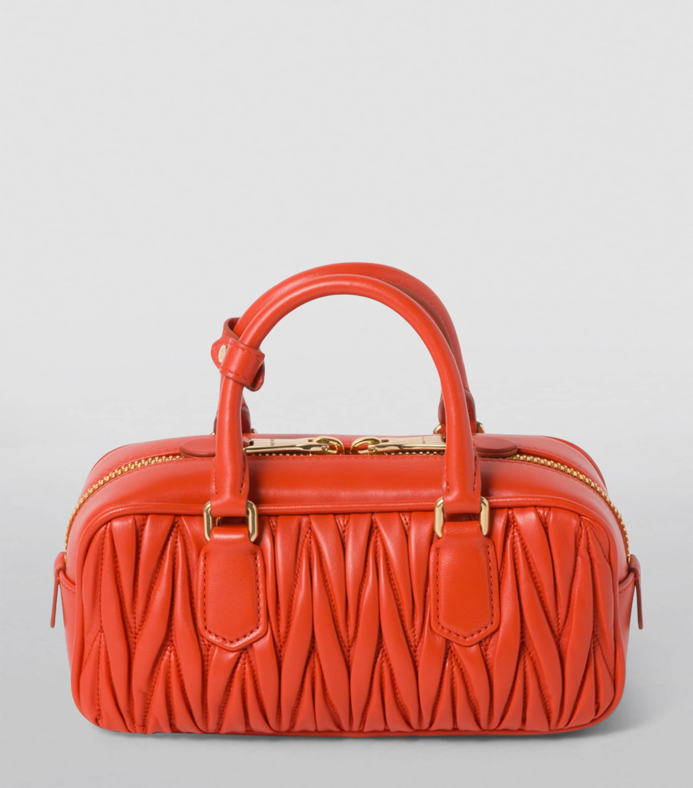 Small Matelassé Leather Arcadie Top-Handle Bag F0049 Image 3