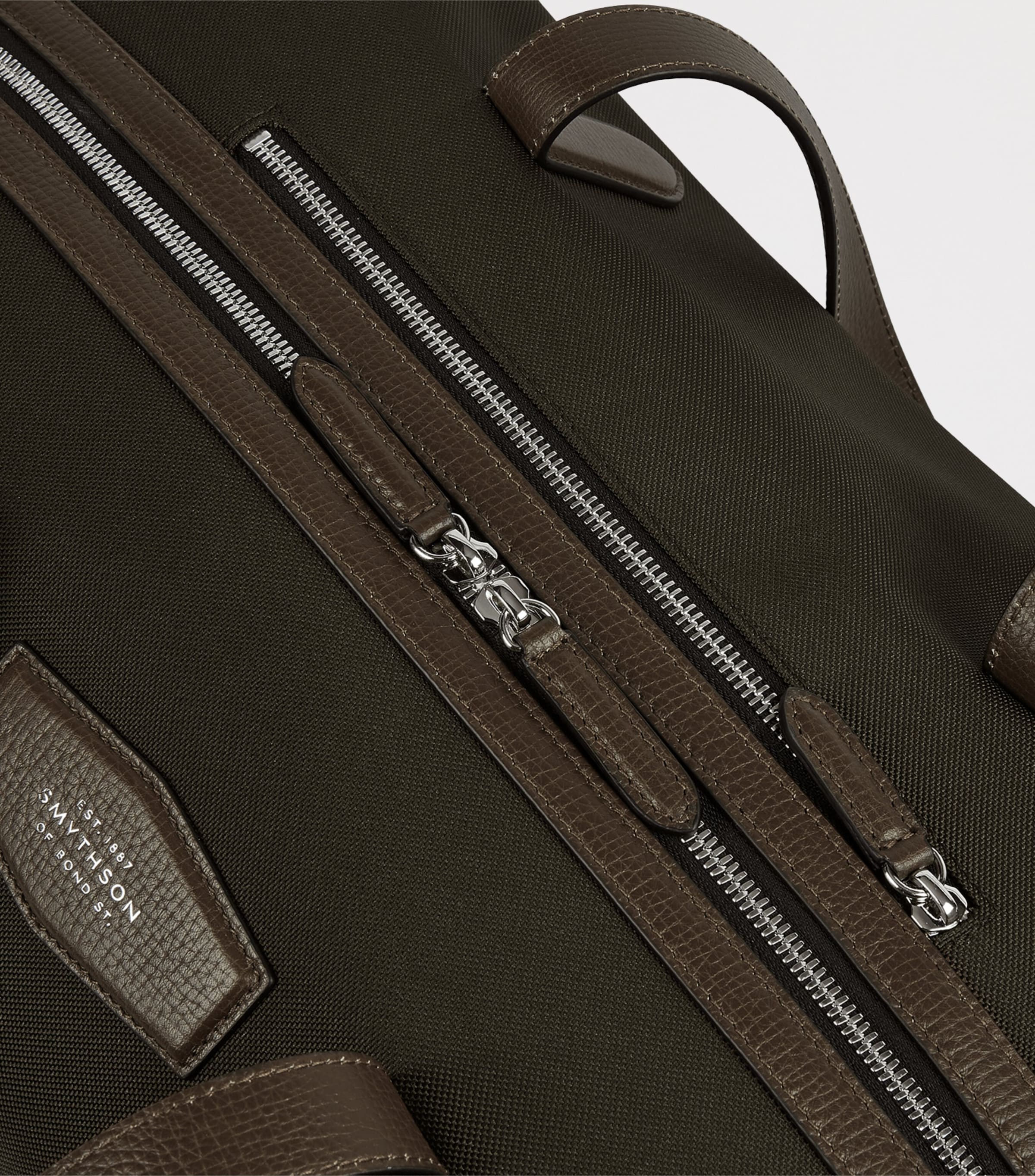 Smythson Canvas Norton Travel Bag Dark Moss Image 8