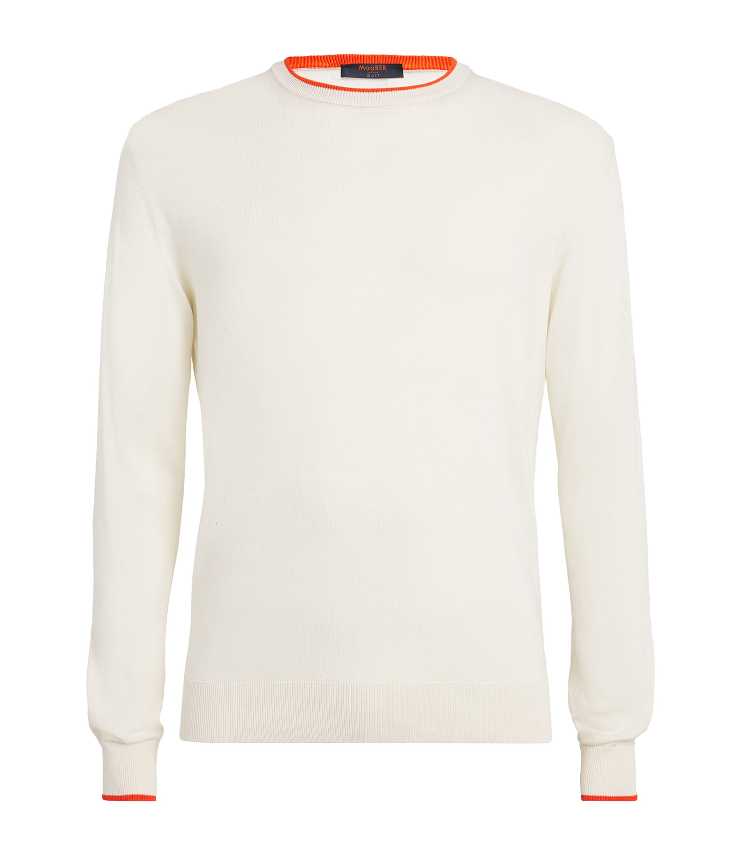 Moorer Silk-cotton Contrasting-detail Sweater In White