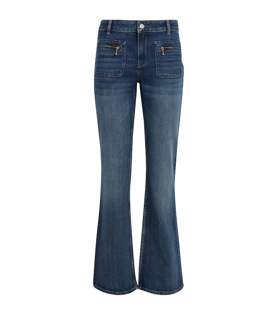 Stretch Denim Bootcut Jeans BLUE Image 1