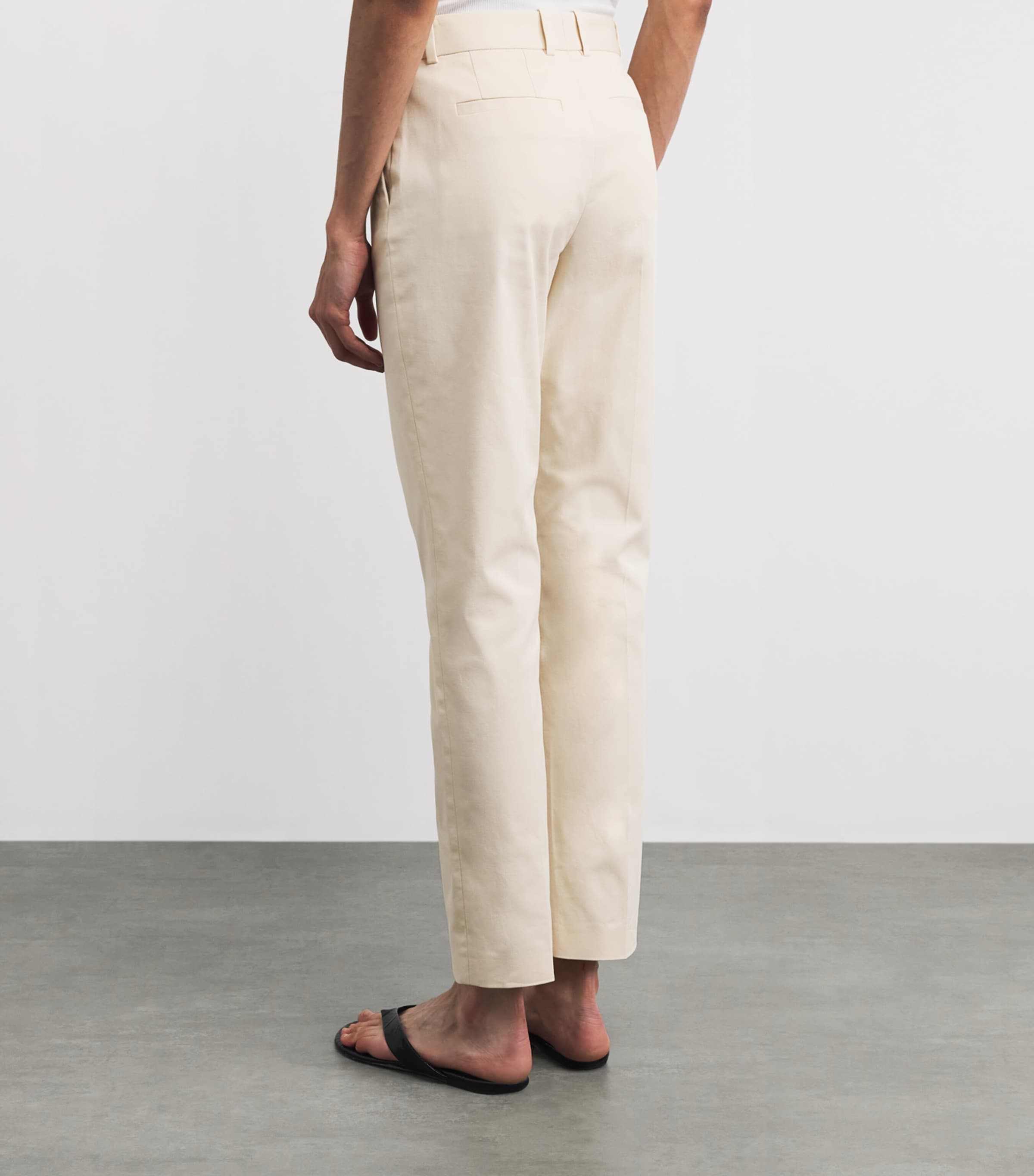 Joseph Womens Stretch-Cotton Coleman Slim Trousers Marble Image 5