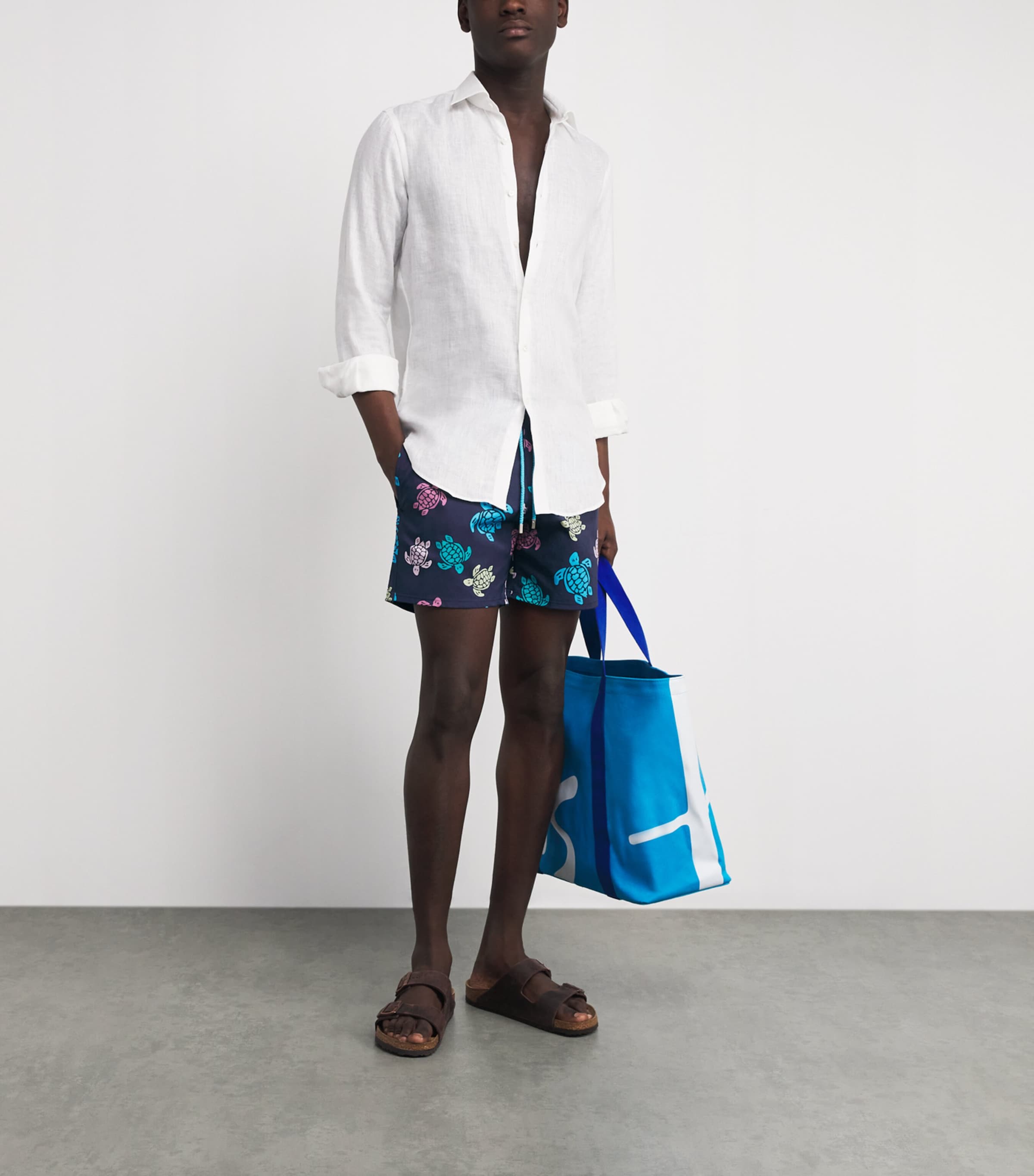 Turtle Print Moorise Swim Shorts 390-BLEU MARINE Image 2