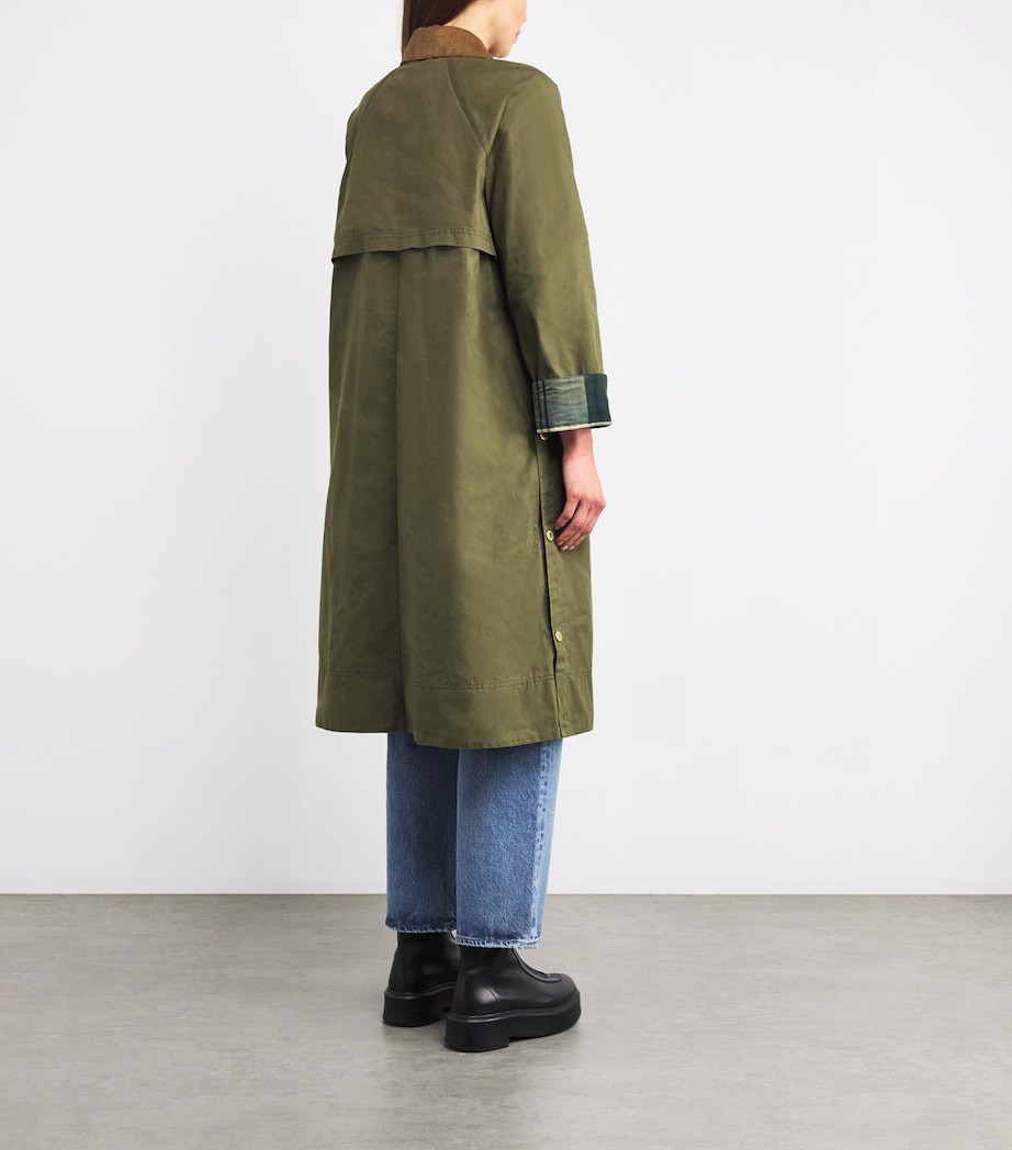 Barbour Womens Ettie Longline Jacket Duky Grn/ancnt Trtn Image 4