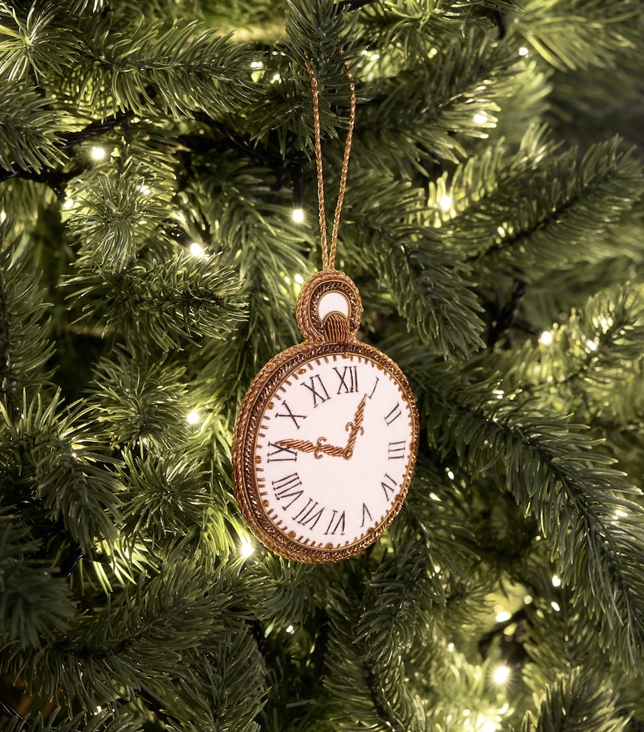 Tinker Tailor Pocket Watch Tree Decoration White & Navy Image 3