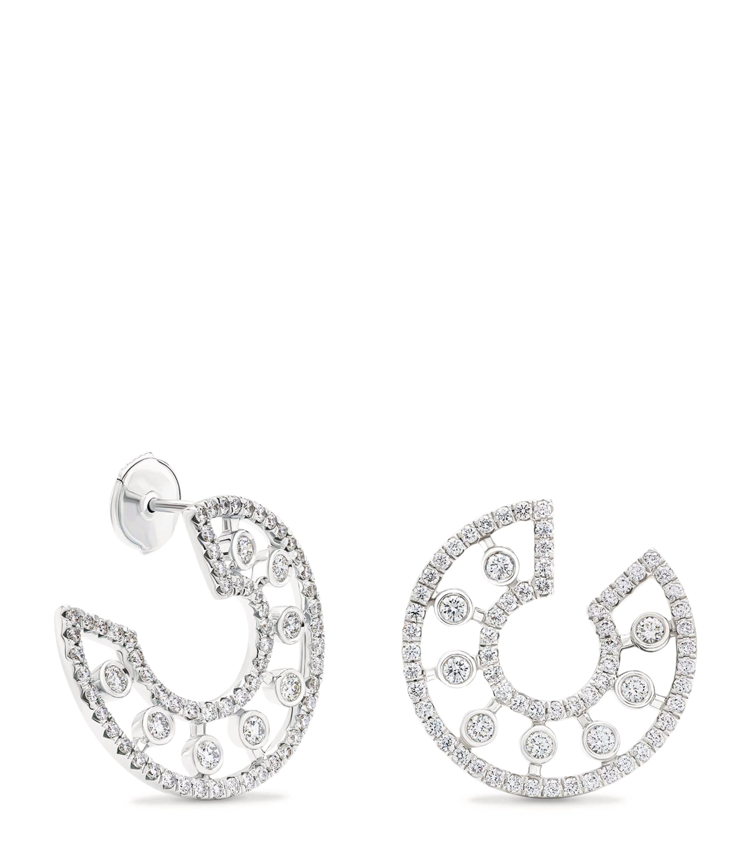 De Beers White Gold And Diamond Dewdrop Earrings In Neutral