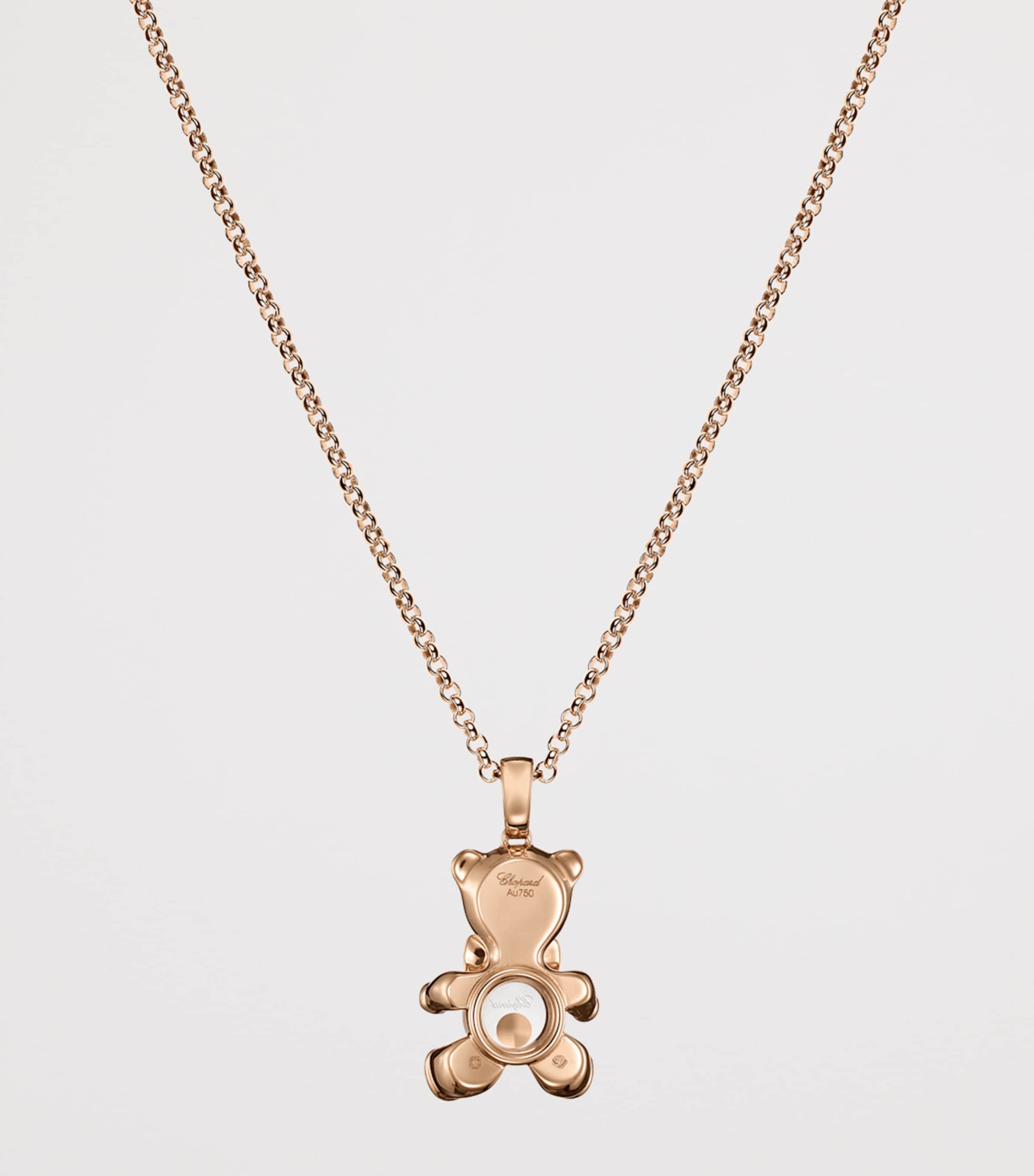 Rose Gold and Diamond Happy Diamonds Teddy Necklace 18K ROSE GOLD Image 4