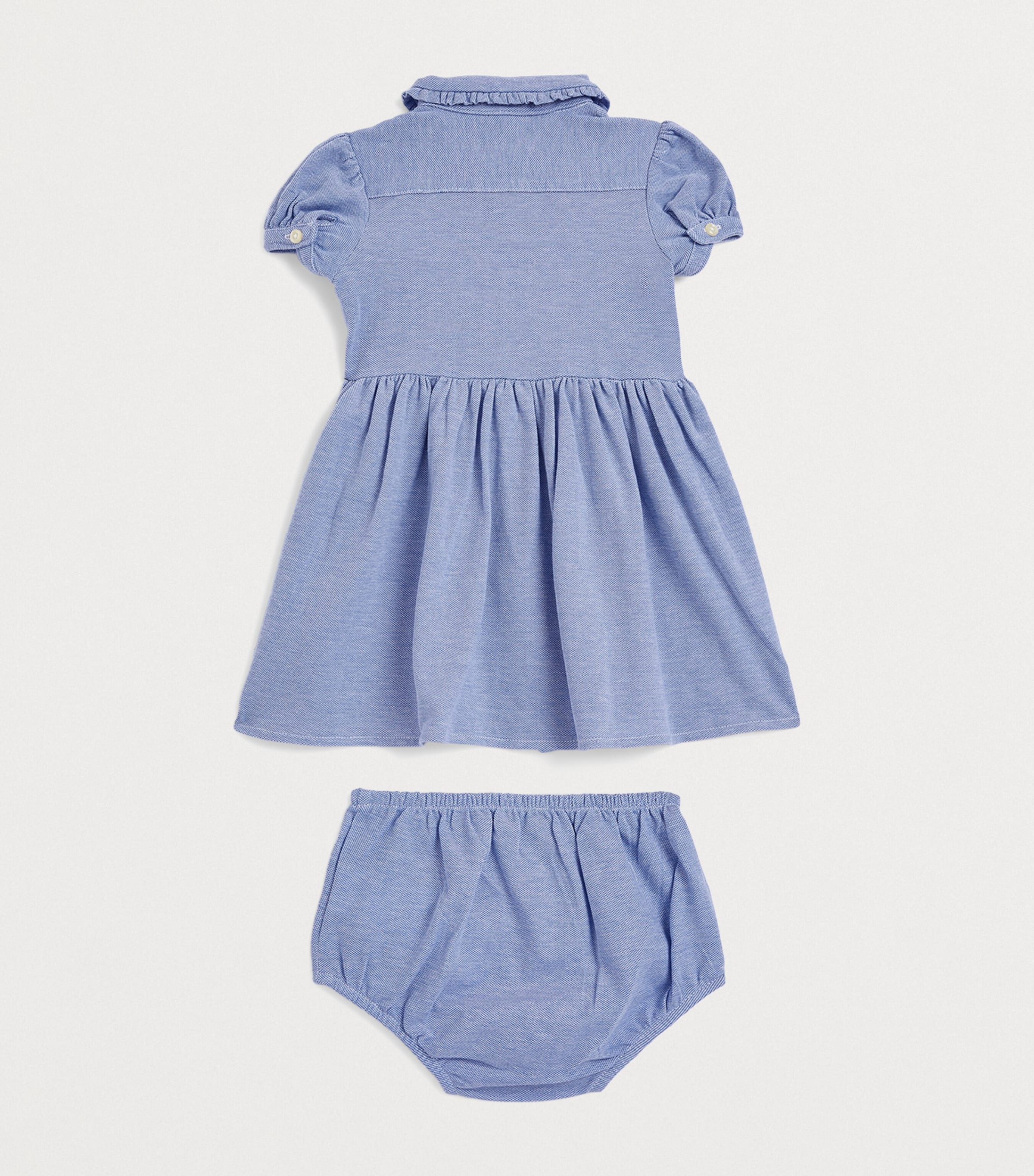 Cotton Oxford Dress and Bloomers Set (3-24 Months) HRB IS BLU Image 2