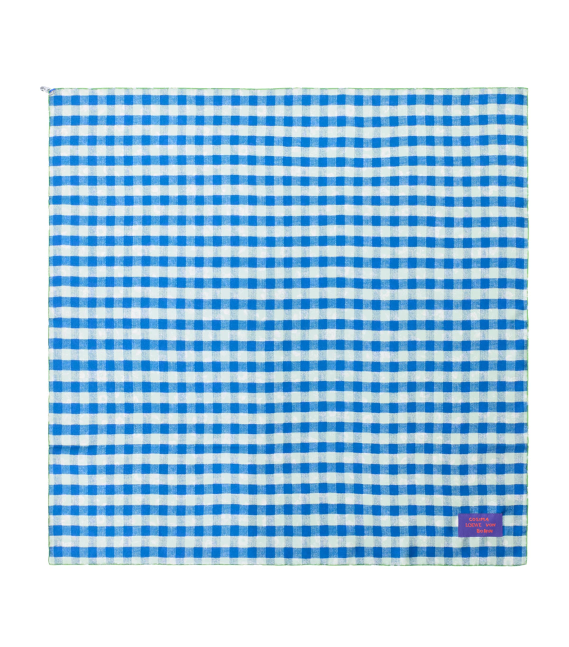 LOEWE x Cosima Von Bonin Reversible Silk Scarf Navy Blue/green Image 1