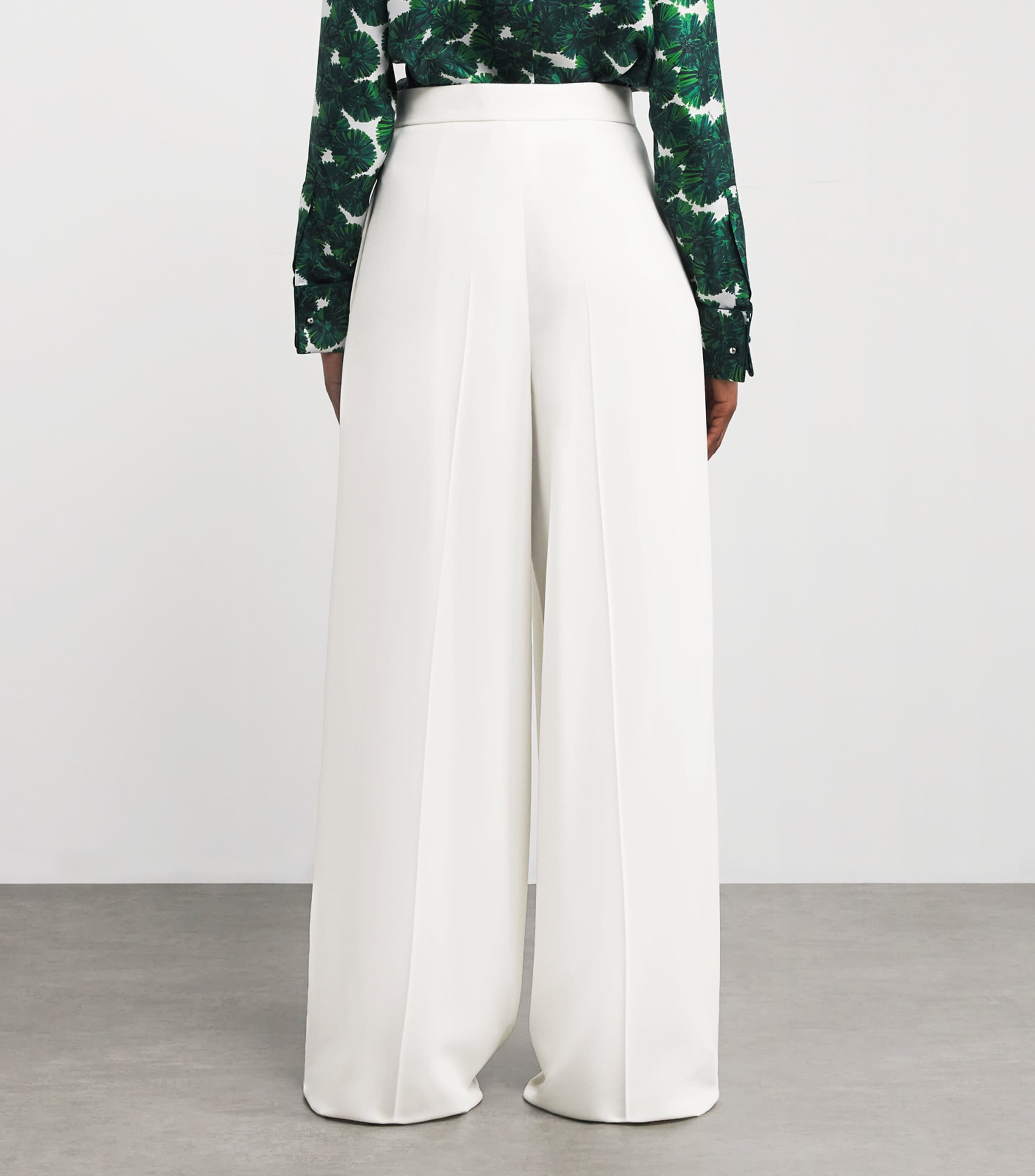 Compact Cady Wide-Leg Trousers WHITE Image 4