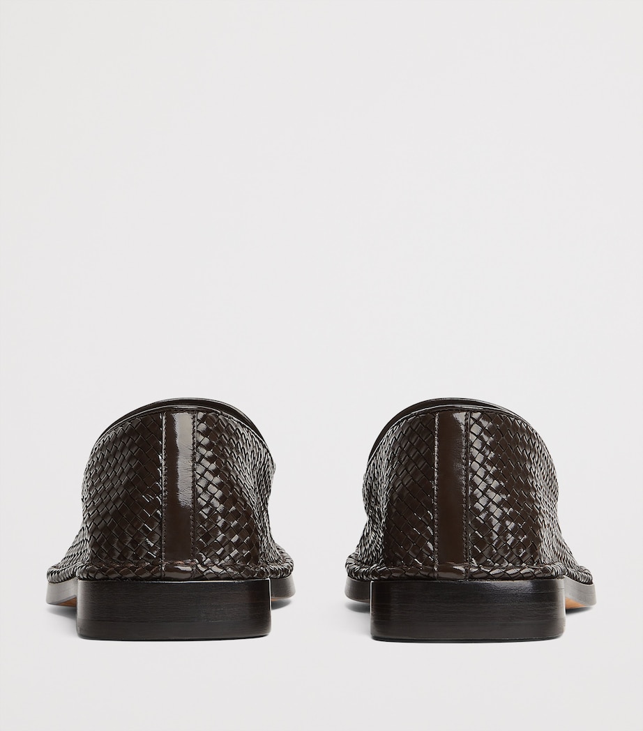 Leather Woven Daddy Loafers 2113 Image 3