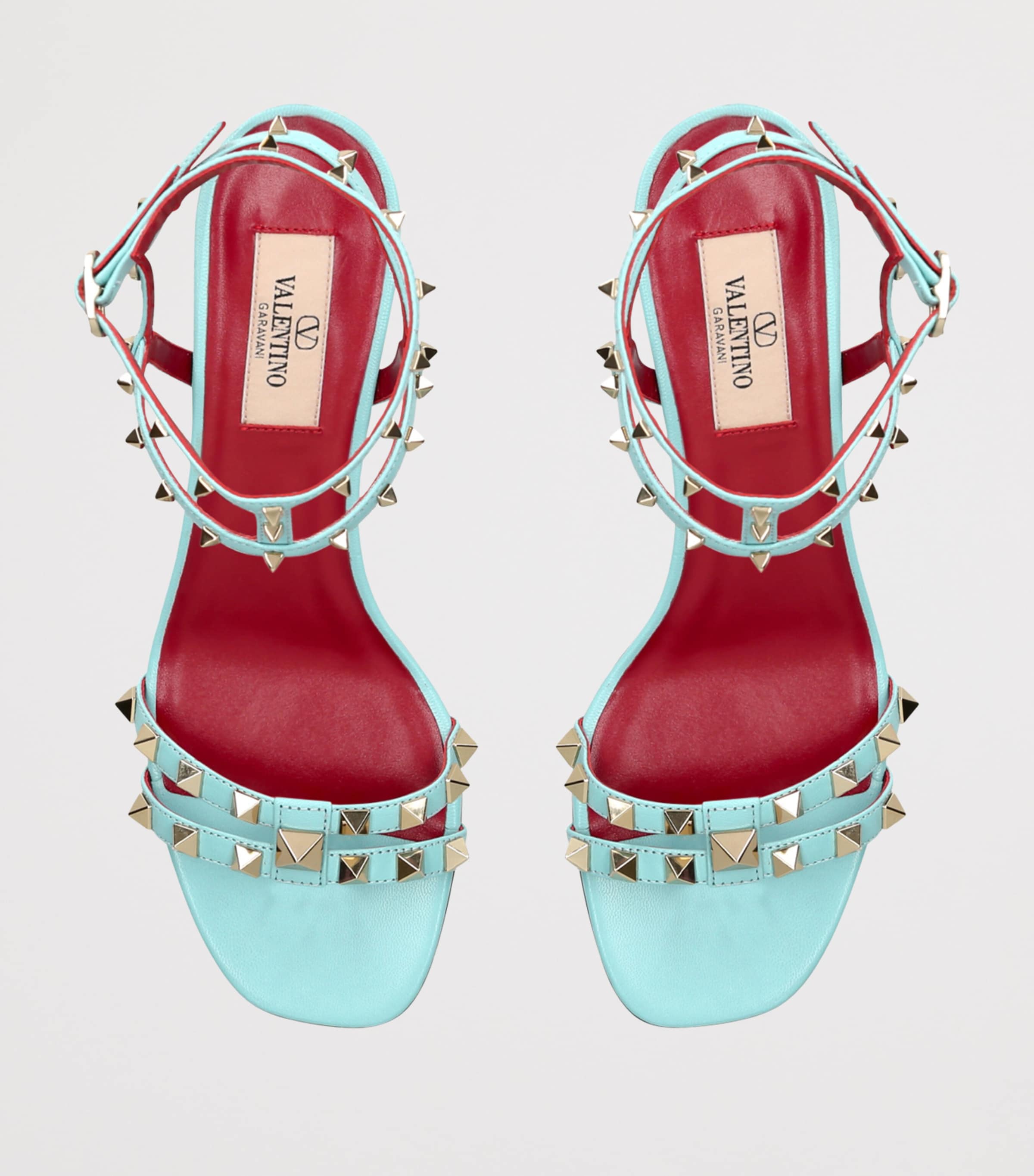 Valentino Garavani Leather Rockstud Sandals 40 Blue Image 4