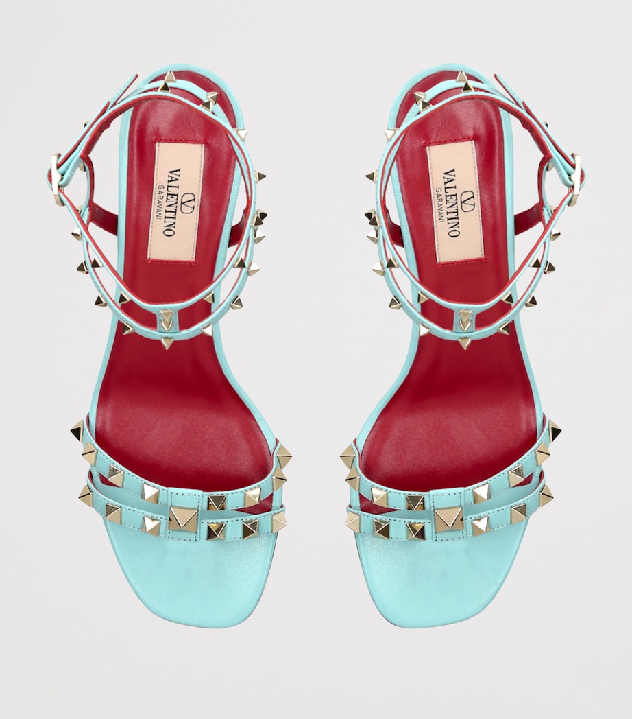Valentino Garavani Leather Rockstud Sandals 40 Blue Image 4