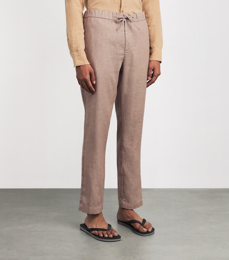 Linen-Cotton Oscar Trousers 250-KHAKI Image 3