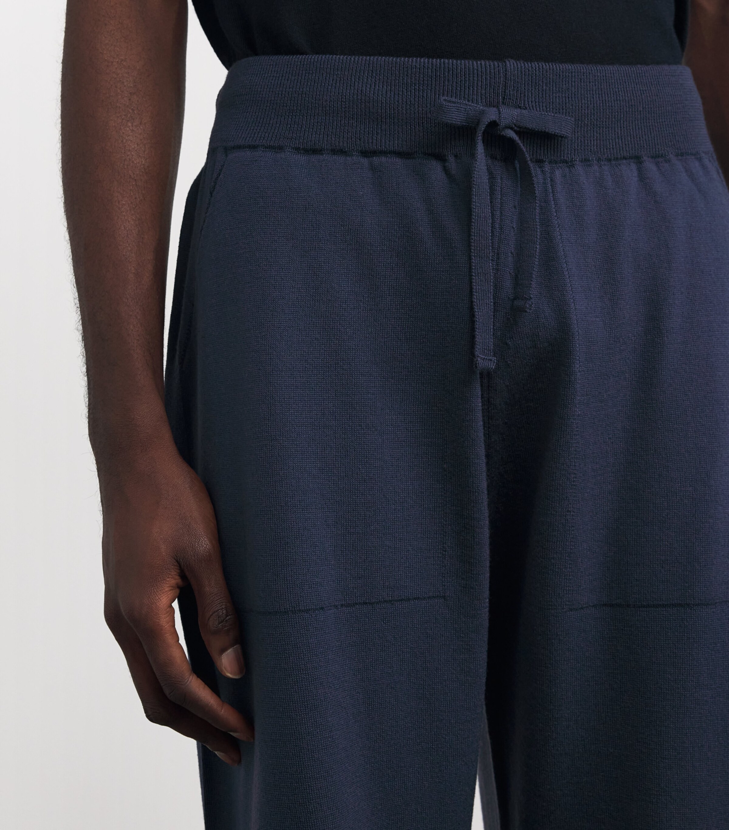 Merino Wool Drawstring Sweatpants SMOKE BLUE Image 6
