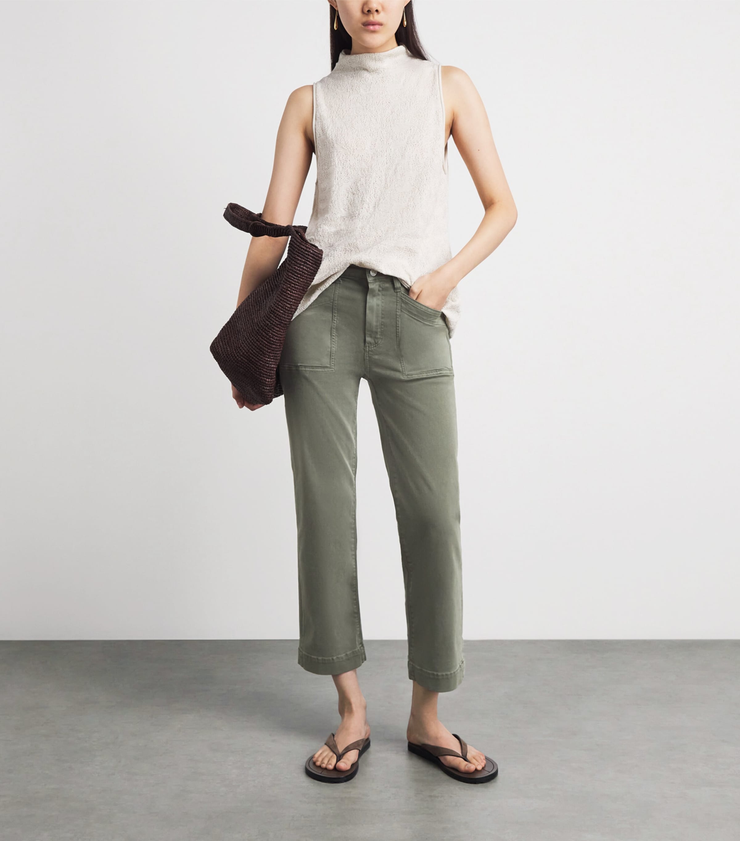 PAIGE Womens Quincy Straight Jeans Vintge Ivy Grn Image 2