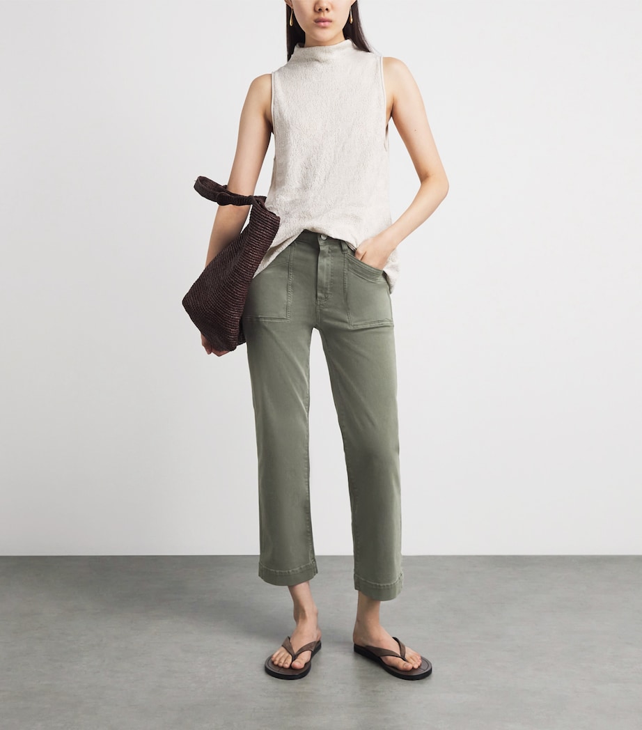PAIGE Womens Quincy Straight Jeans Vintge Ivy Grn Image 2